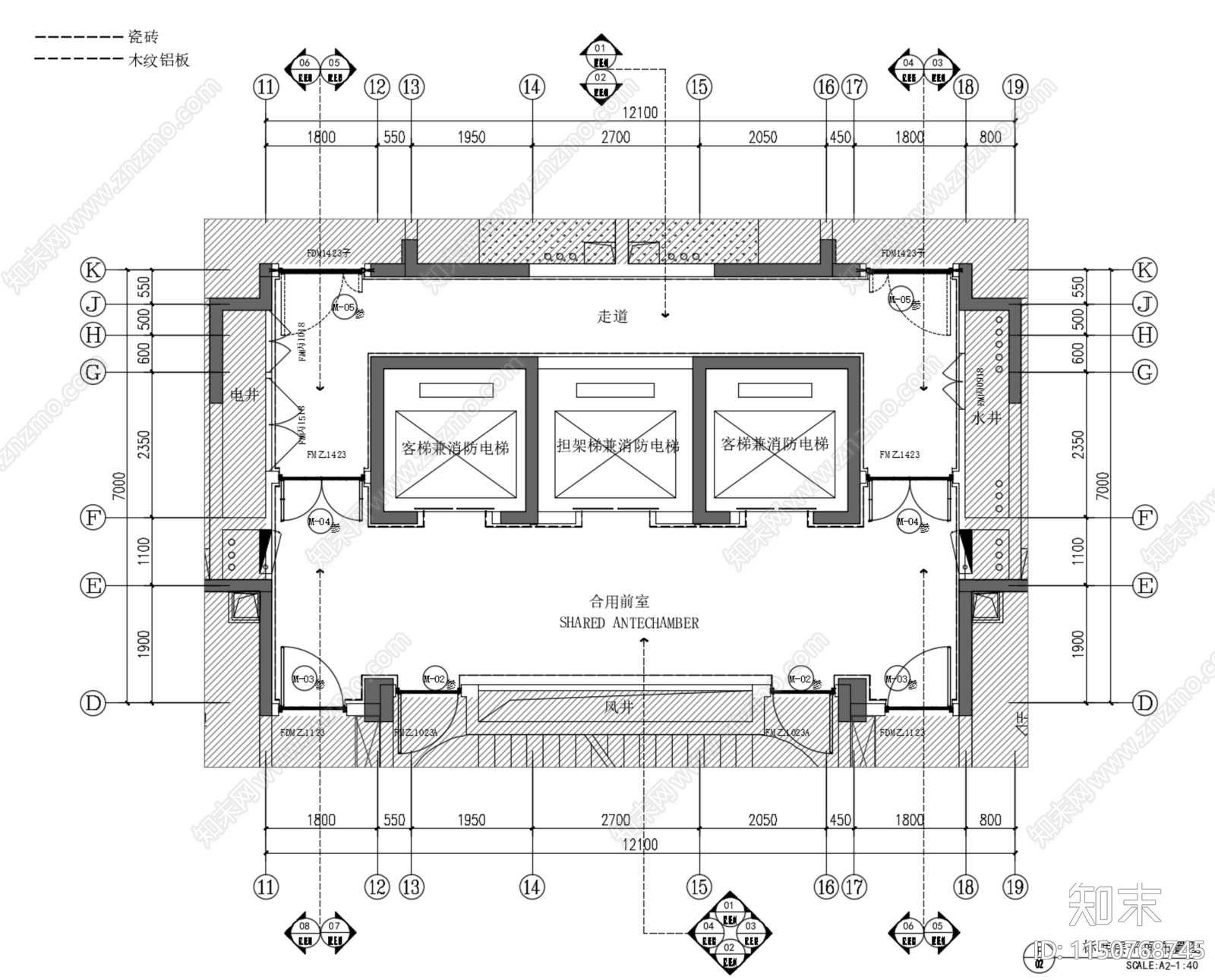 DIA丹健国际成都万华C27住宅公区电梯厅大堂cad施工图下载【ID:1150768745】