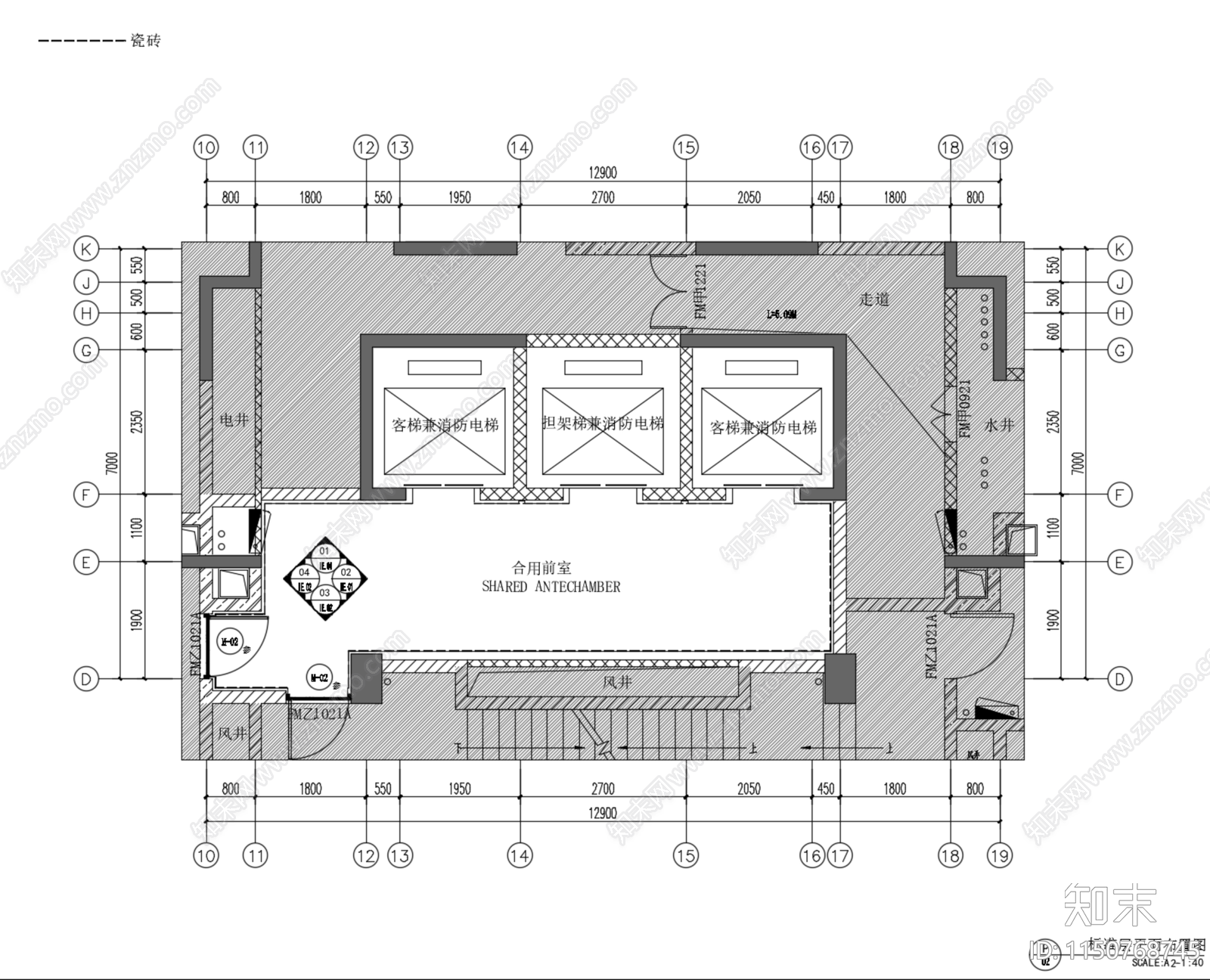 DIA丹健国际成都万华C27住宅公区电梯厅大堂cad施工图下载【ID:1150768745】