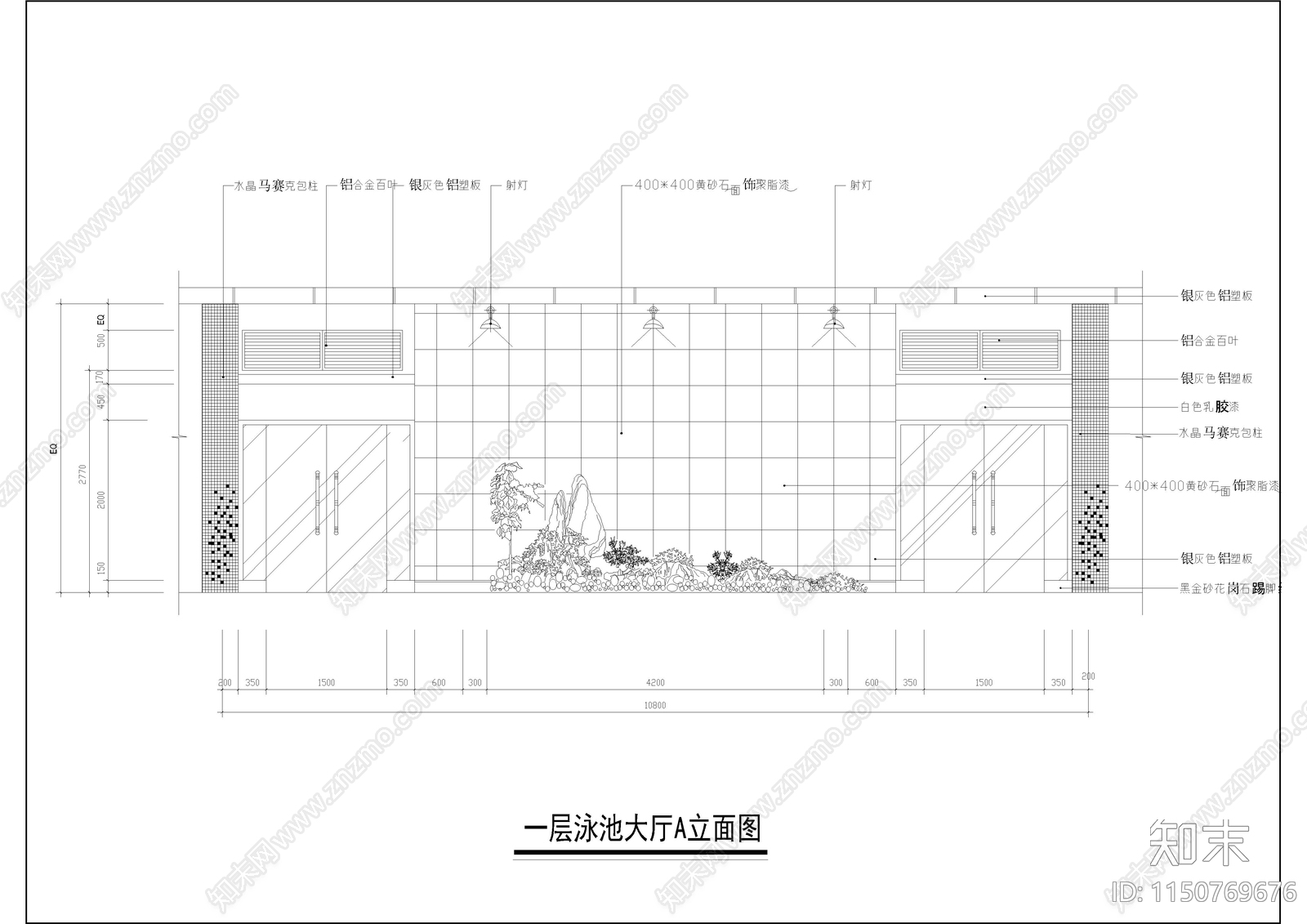 3000㎡游泳cad施工图下载【ID:1150769676】
