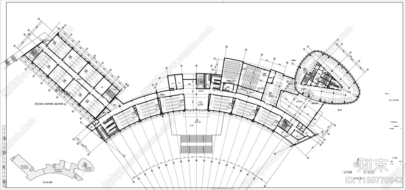 某高校图书馆建筑图cad施工图下载【ID:1150770942】