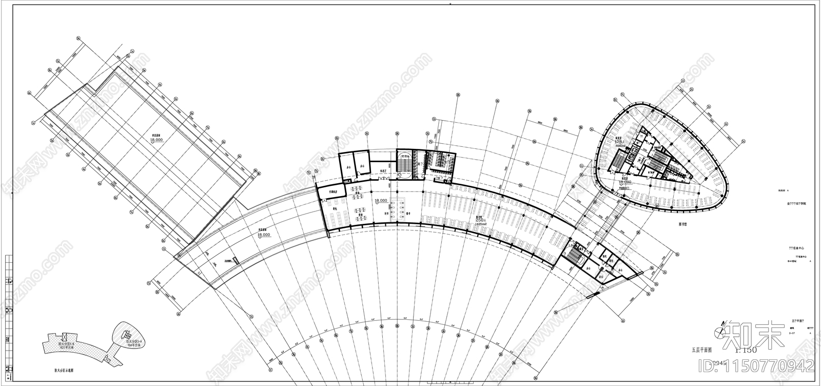 某高校图书馆建筑图cad施工图下载【ID:1150770942】