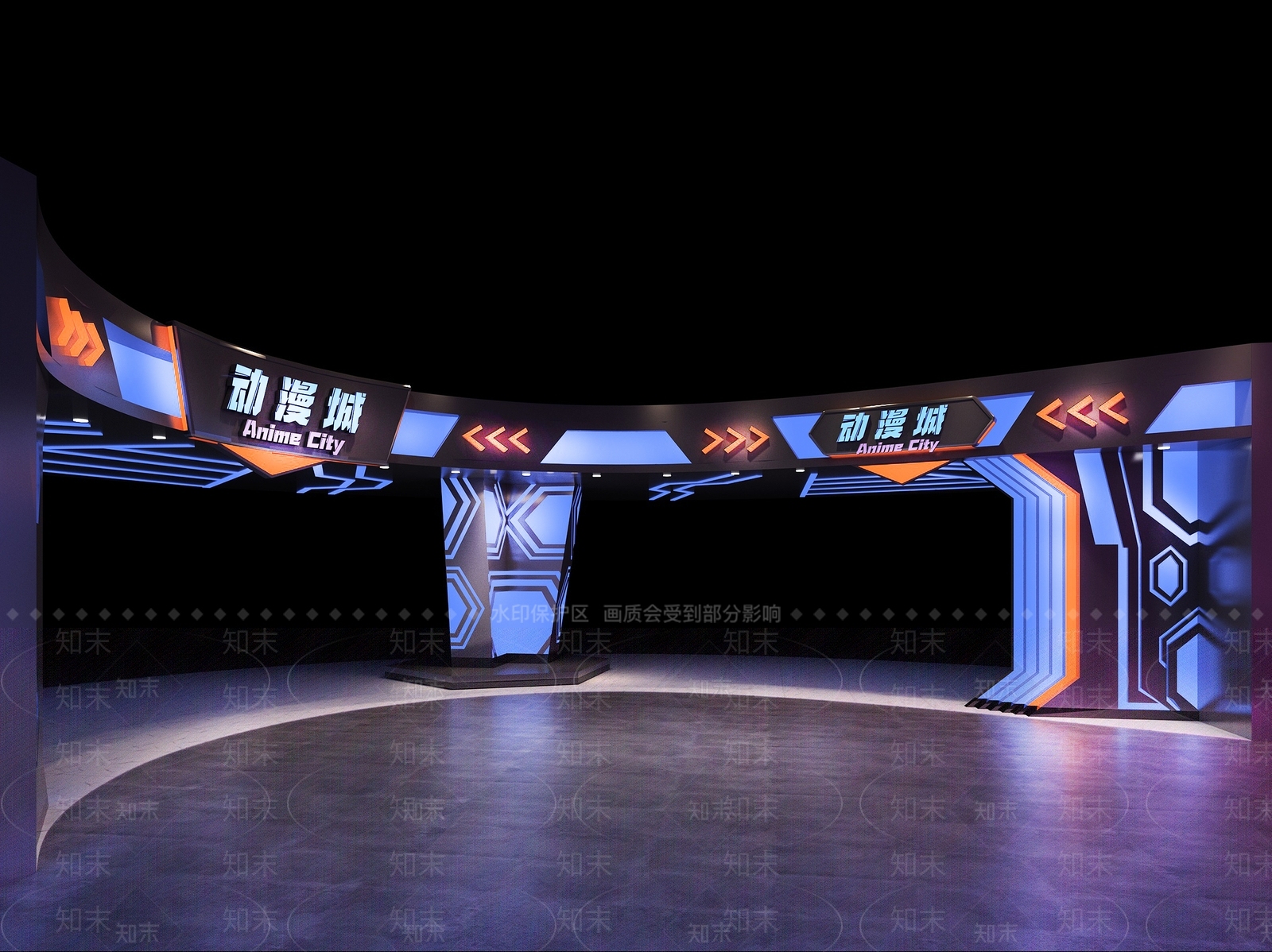 现代电玩城门头门面3D模型下载【ID:1150772280】