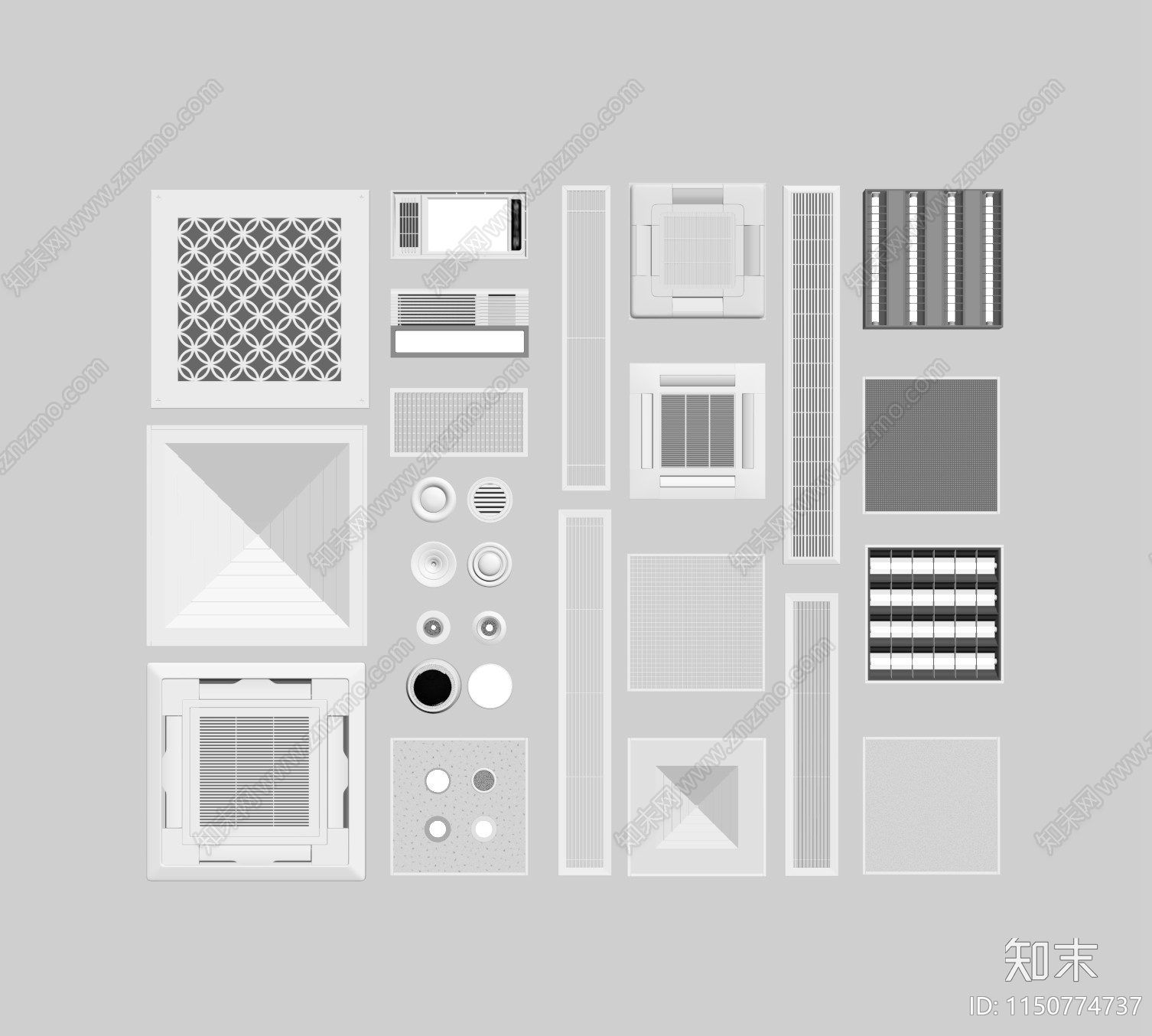 现代空调出风口SU模型下载【ID:1150774737】