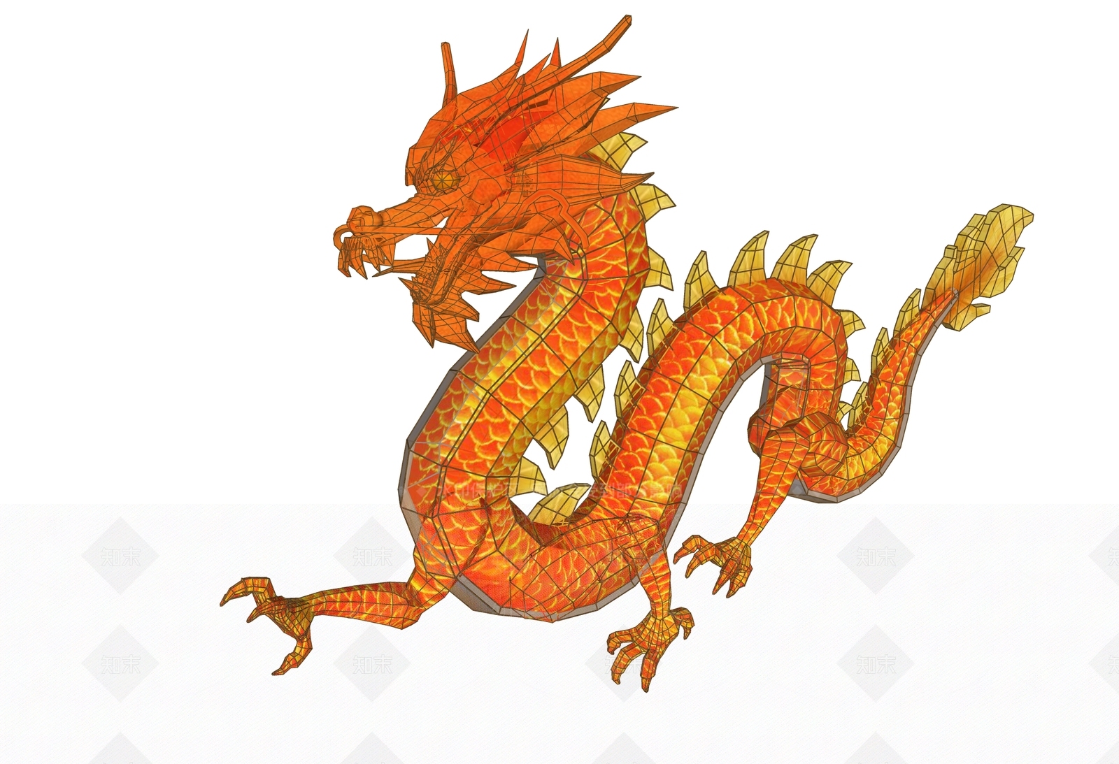 中式龙造型灯笼SU模型下载【ID:1150780914】