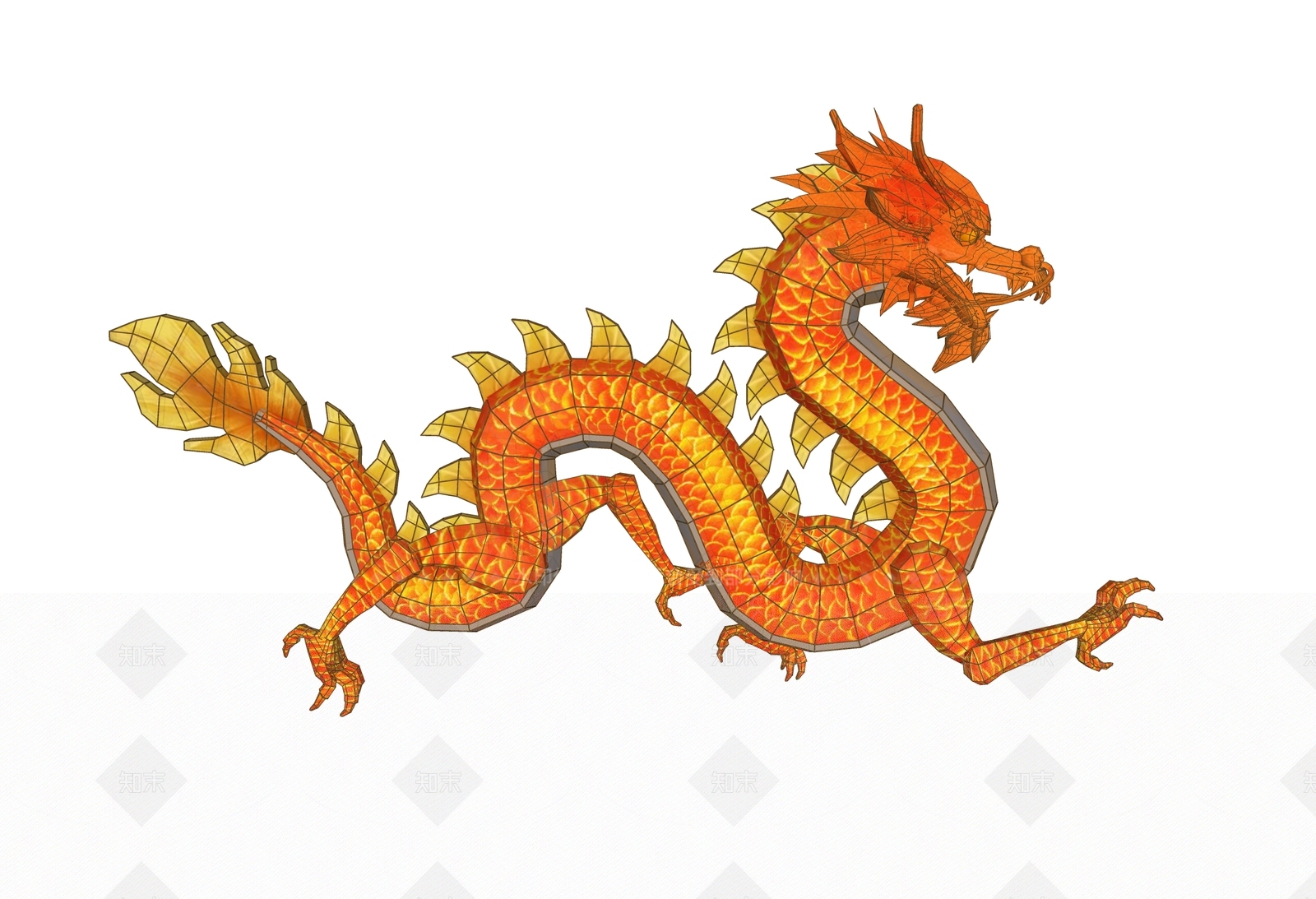 中式龙造型灯笼SU模型下载【ID:1150780914】