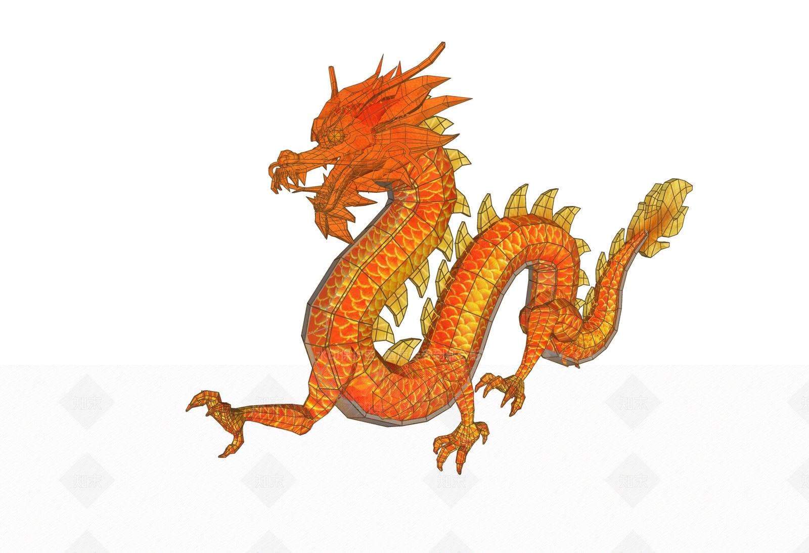 中式龙造型灯笼SU模型下载【ID:1150780914】