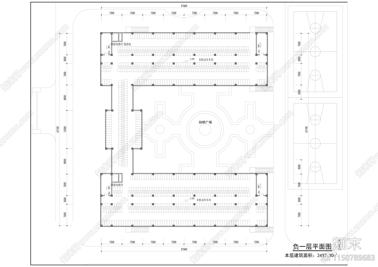 某学校宿舍楼平立剖cad施工图下载【ID:1150789683】