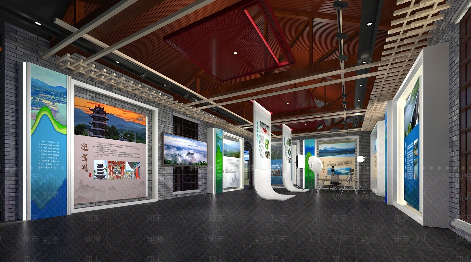 新中式乡村振兴特色直播间3D模型下载【ID:1150790062】