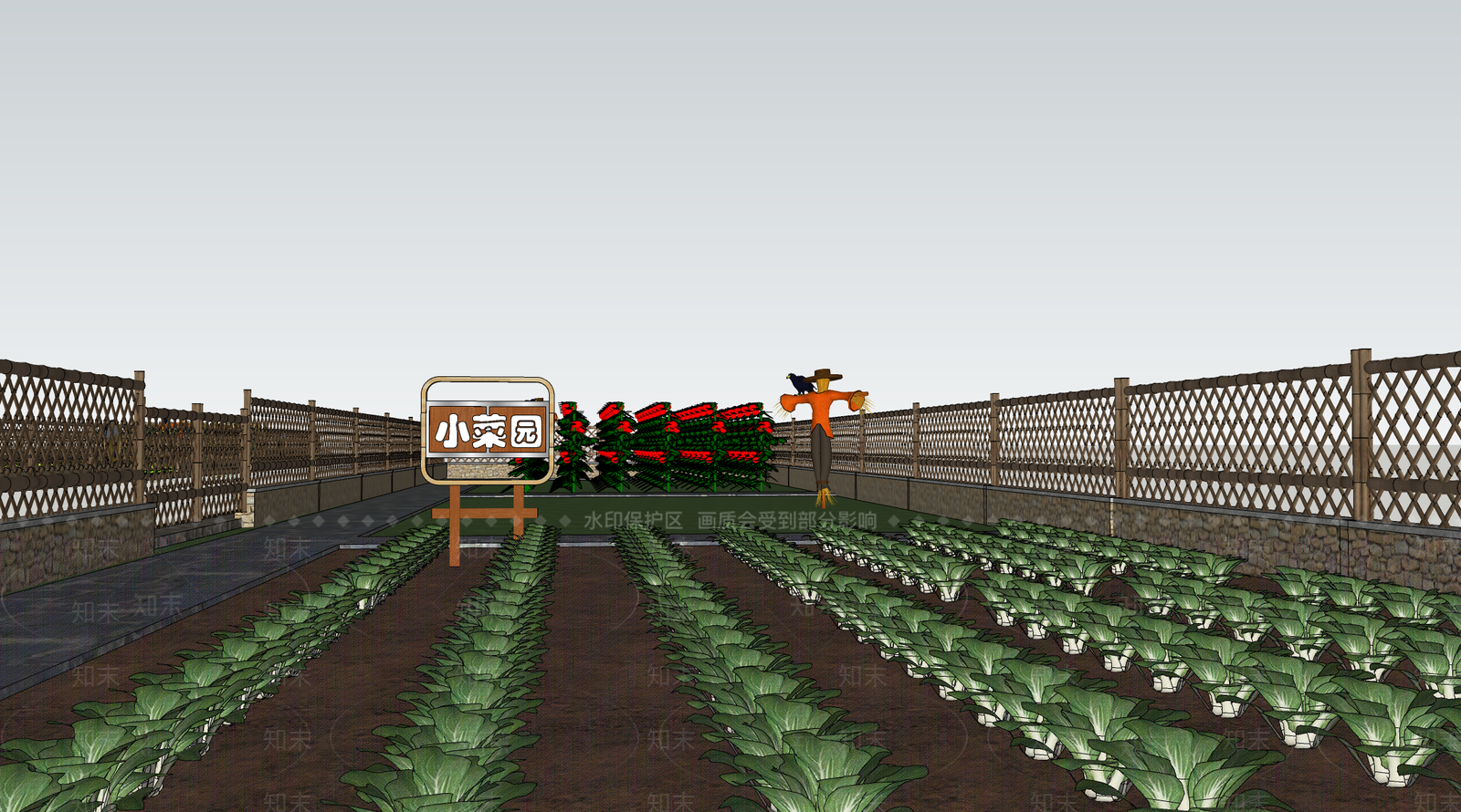 现代小菜园SU模型下载【ID:1150790468】