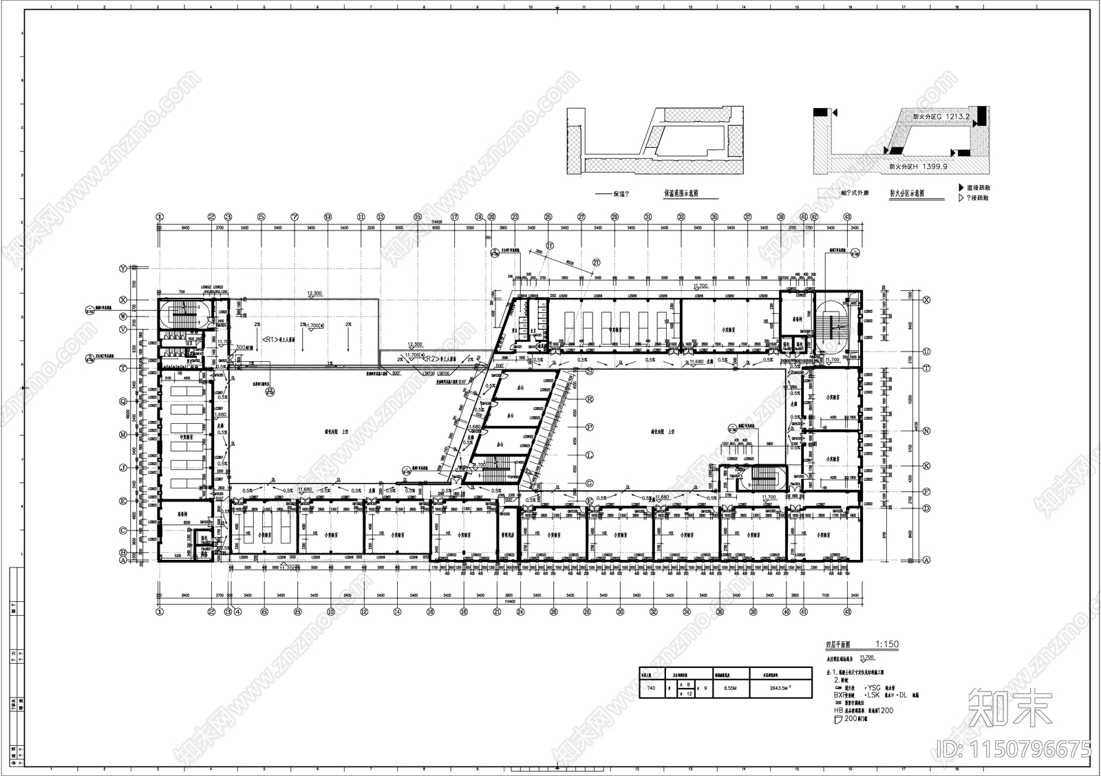 某高校教学实验楼建筑cad施工图下载【ID:1150796675】