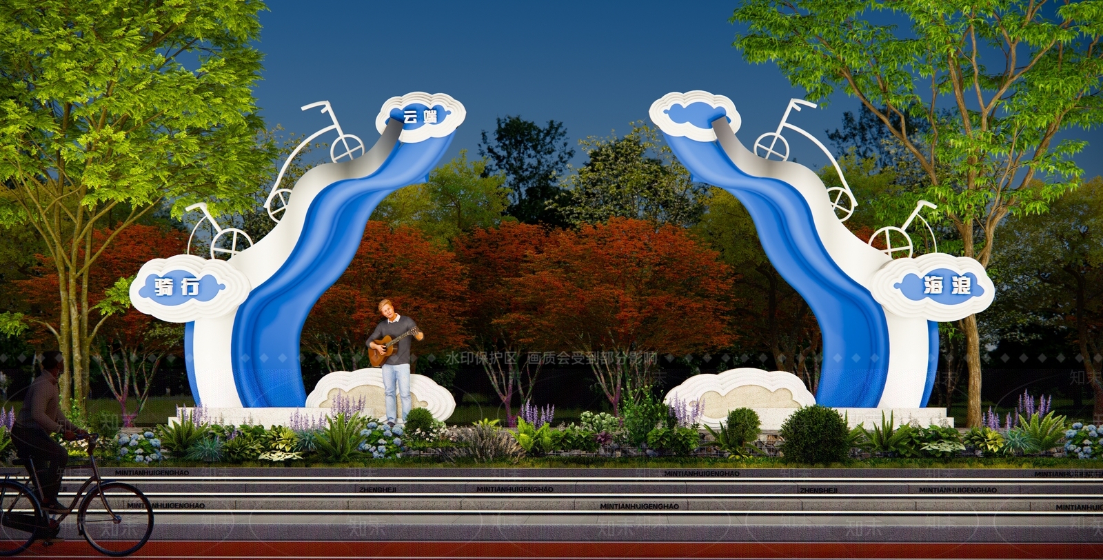 现代运动主题雕塑小品SU模型下载【ID:1150799323】