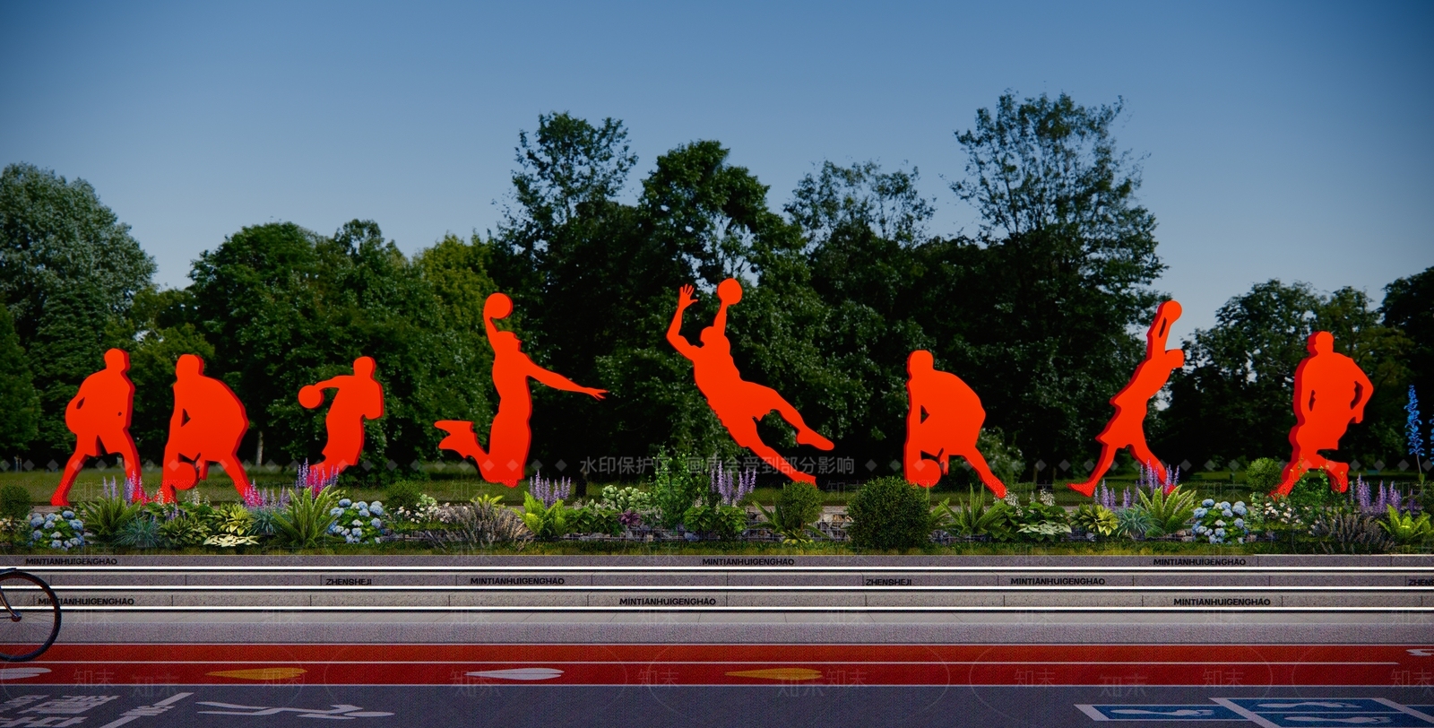 现代运动主题雕塑小品SU模型下载【ID:1150799488】