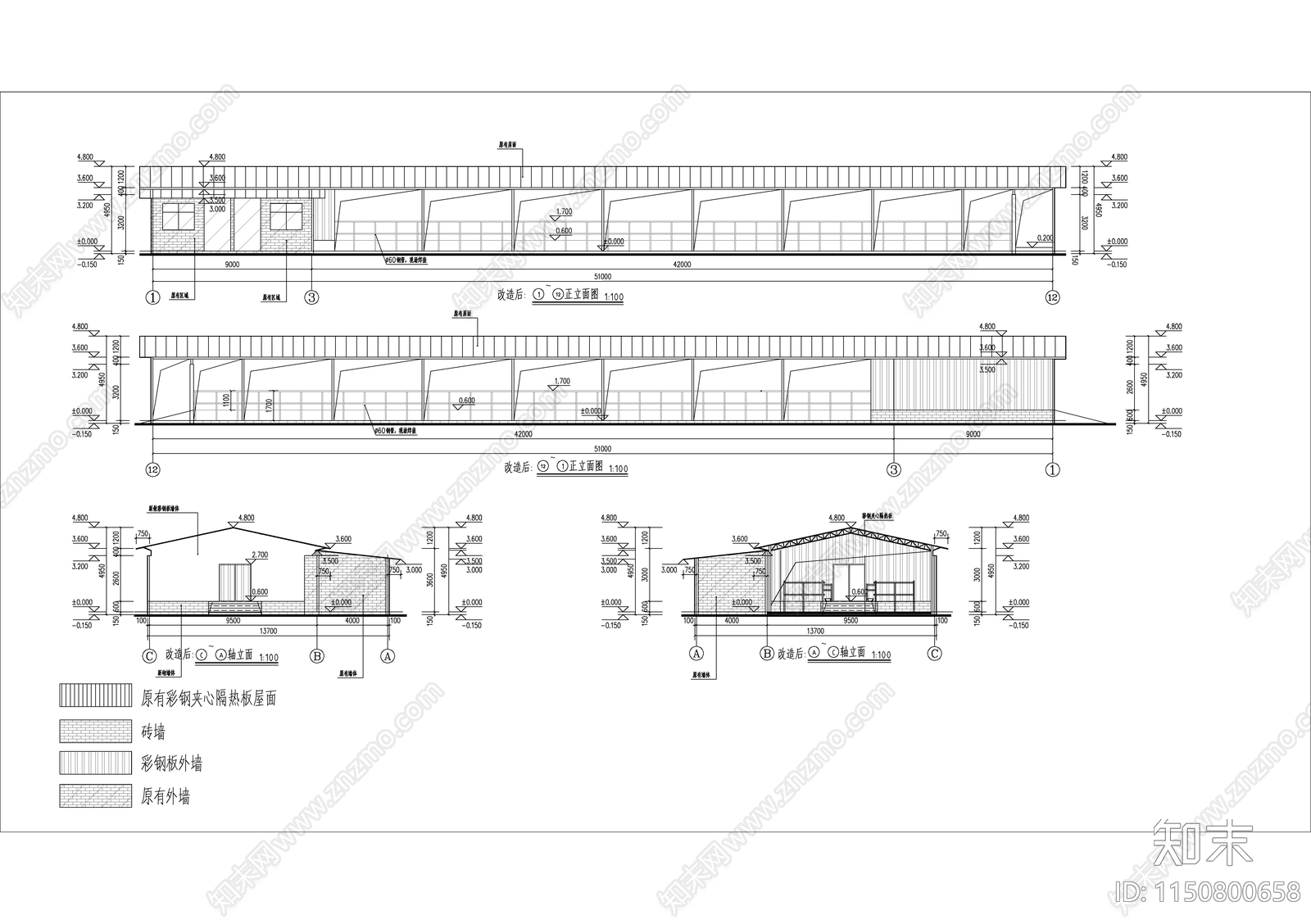 某肉牛养殖场建筑cad施工图下载【ID:1150800658】