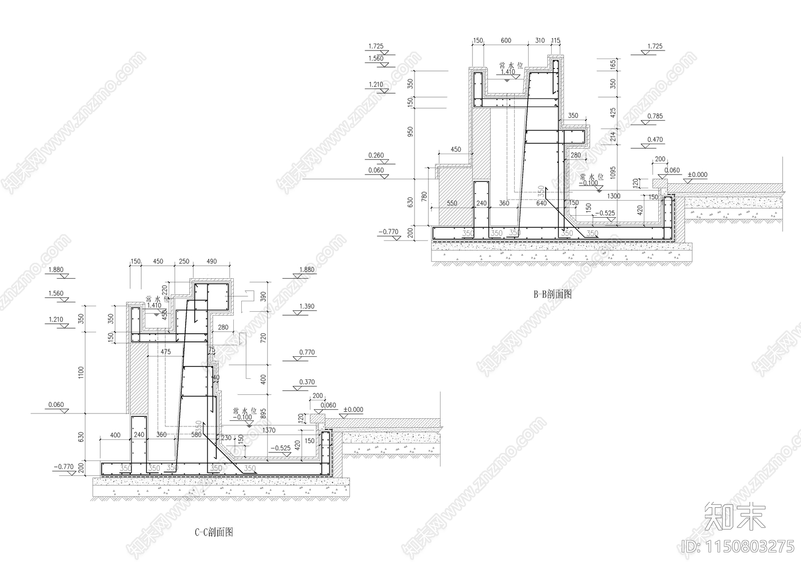 跌水池大样图节点施工图下载【ID:1150803275】