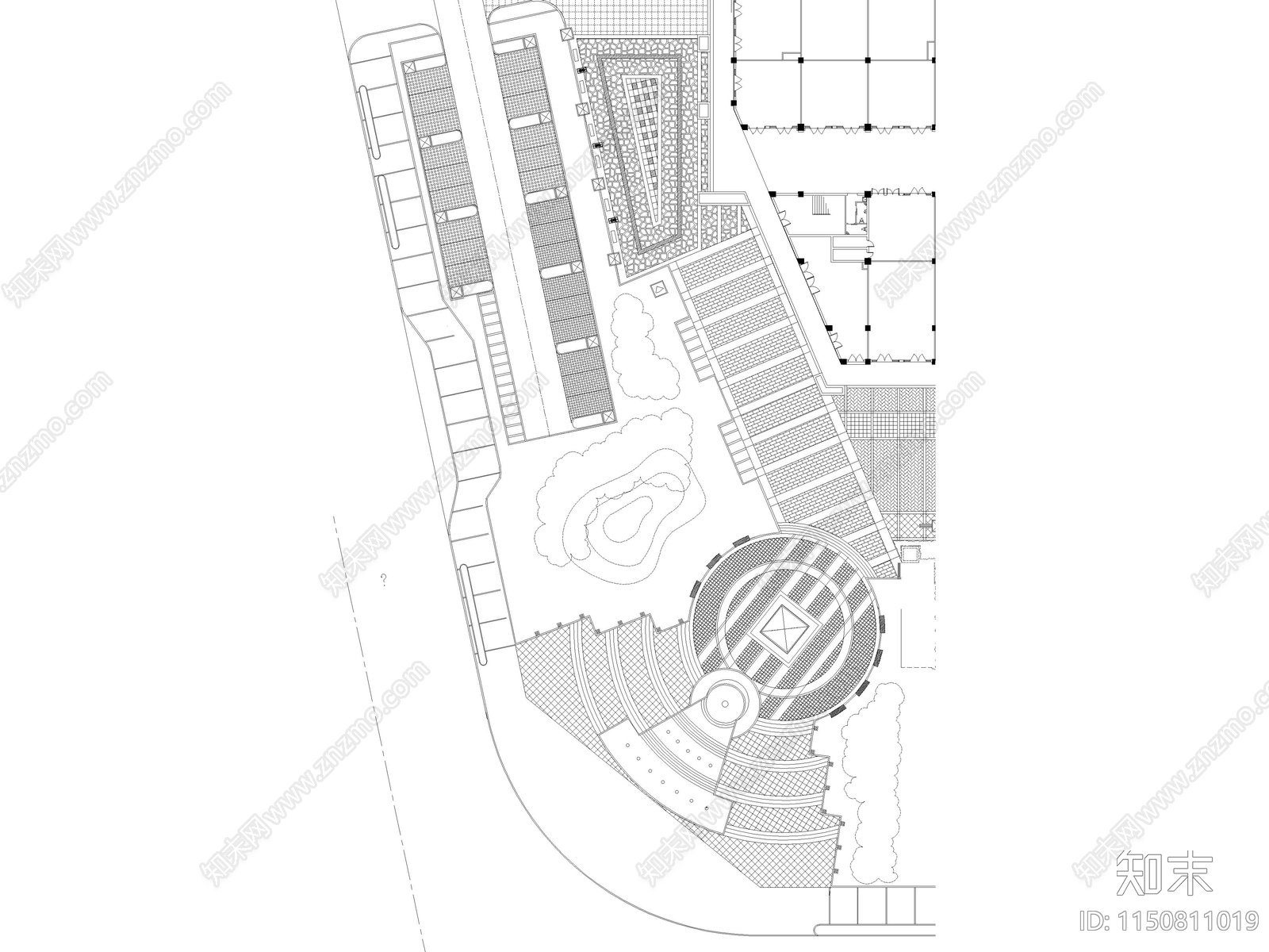 商业街商业综合体景观广场cad施工图下载【ID:1150811019】