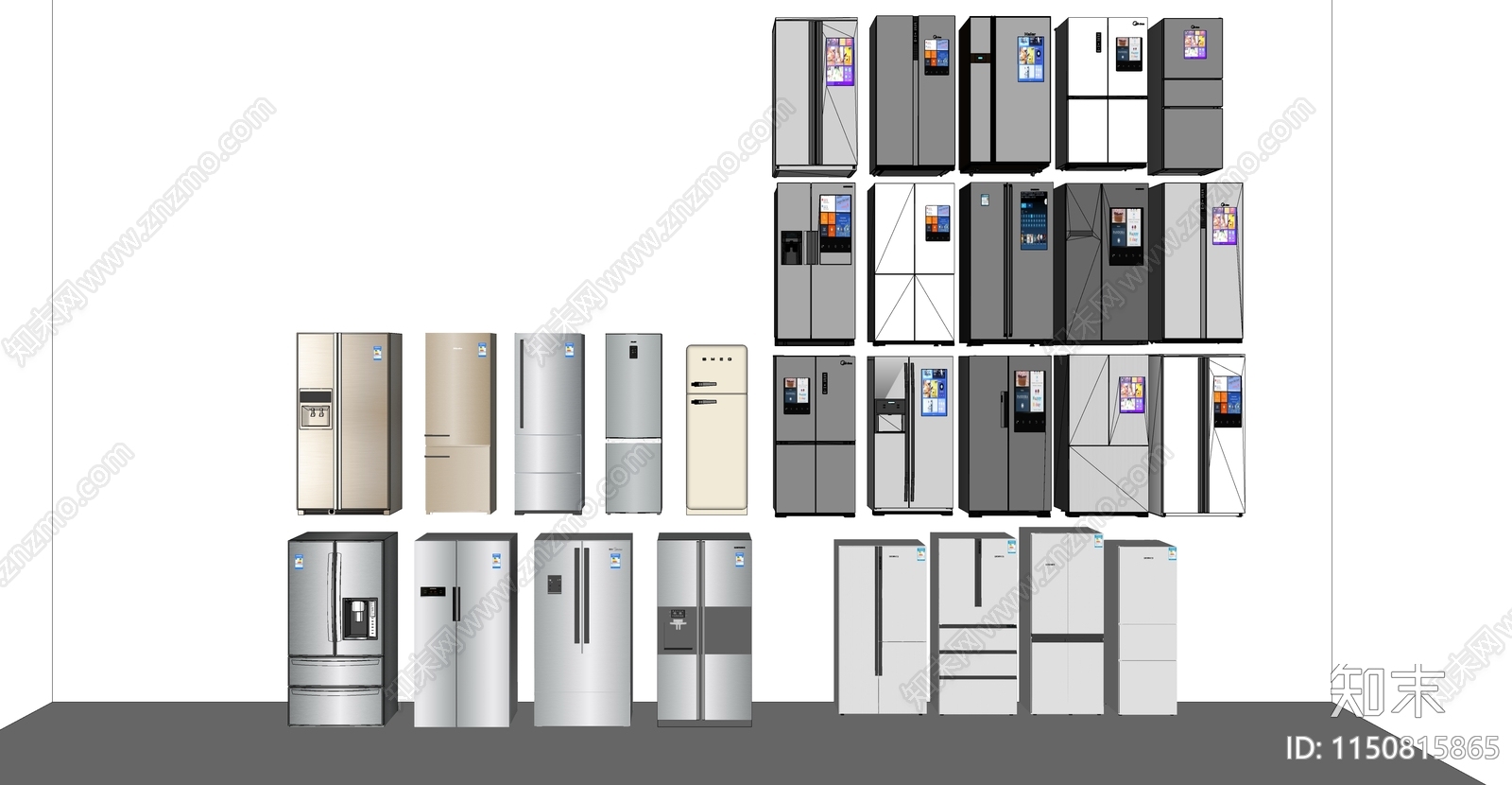 冰箱组合SU模型下载【ID:1150815865】