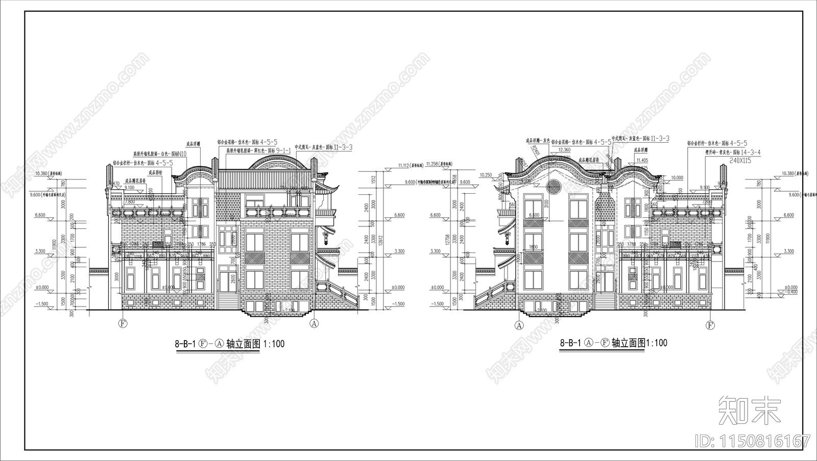 古城商业建筑设计cad施工图下载【ID:1150816167】