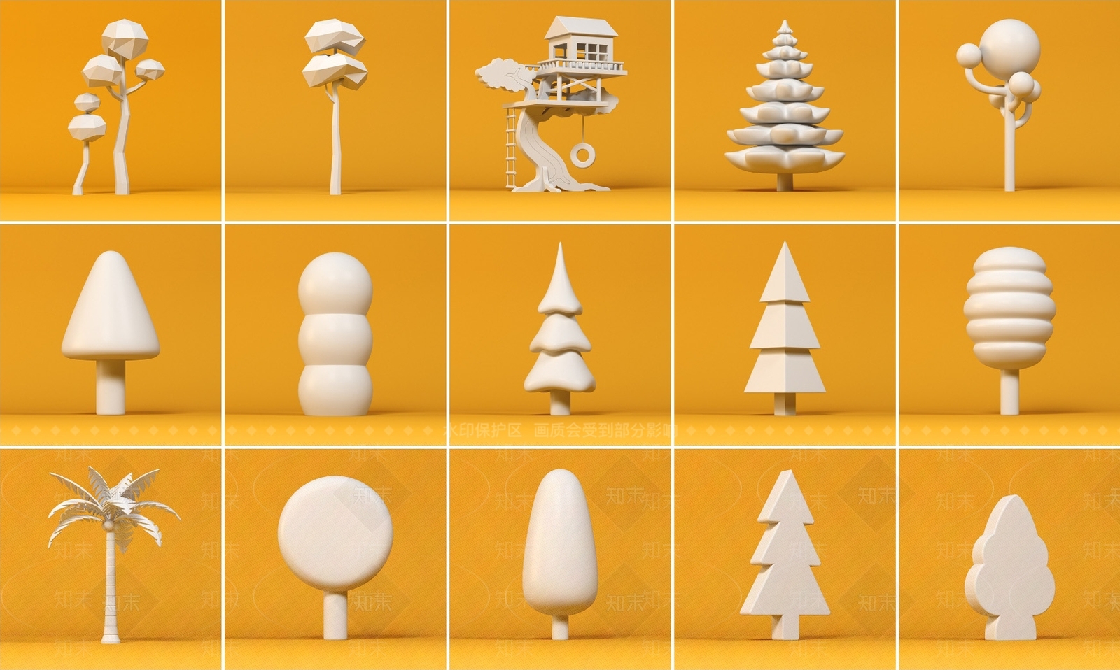 树木造型玩具SU模型下载【ID:1150816535】