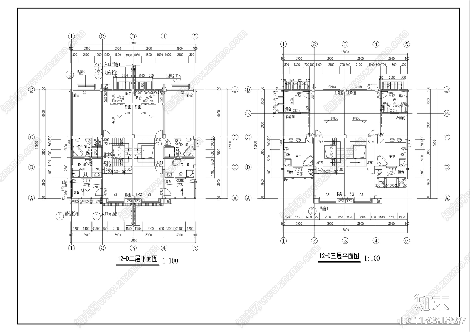 古城步行街商业建筑cad施工图下载【ID:1150818587】