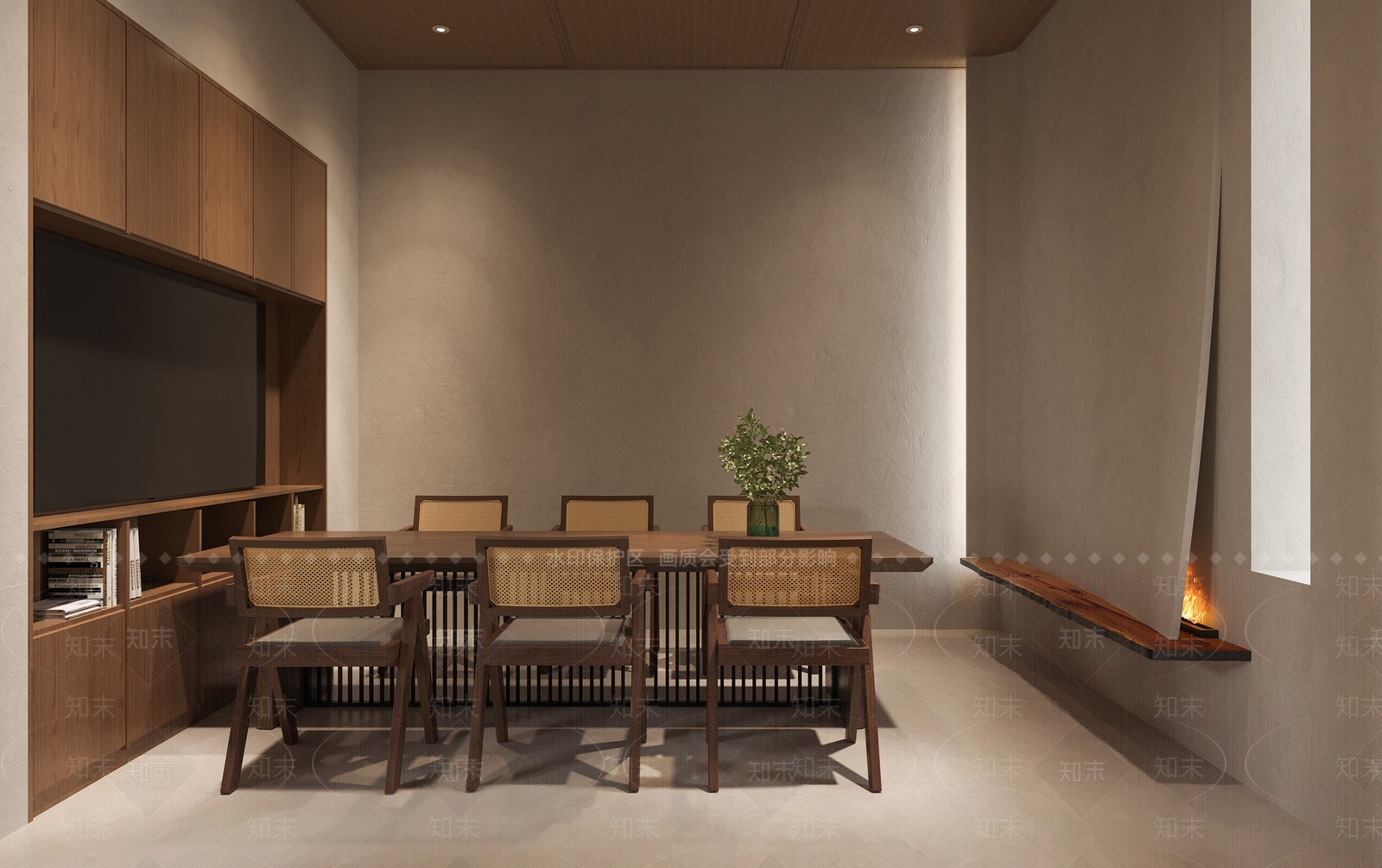 侘寂电视柜3D模型下载【ID:1214245034】