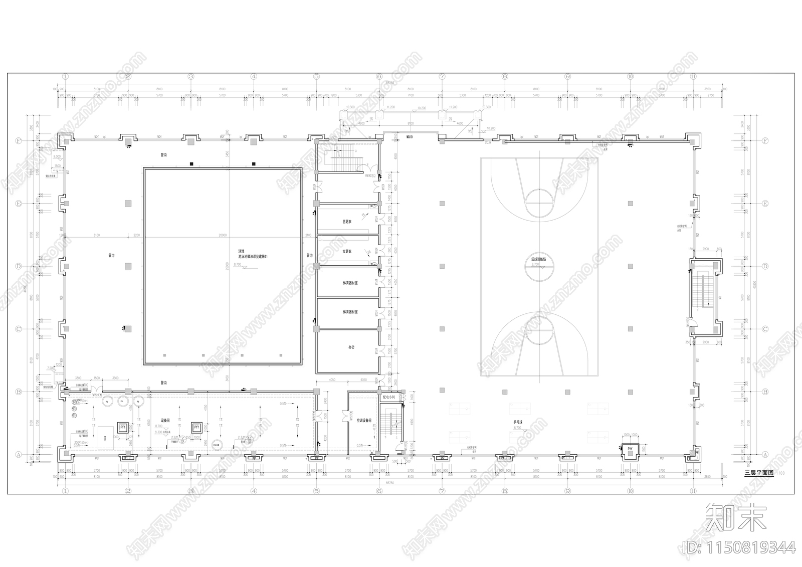 某学生餐厅cad施工图下载【ID:1150819344】