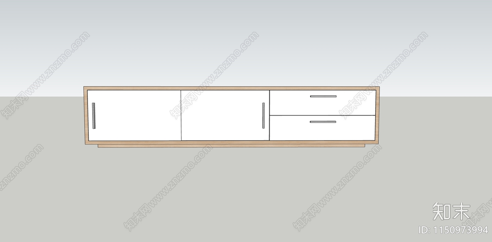 现代实木电视柜SU模型下载【ID:1150973994】