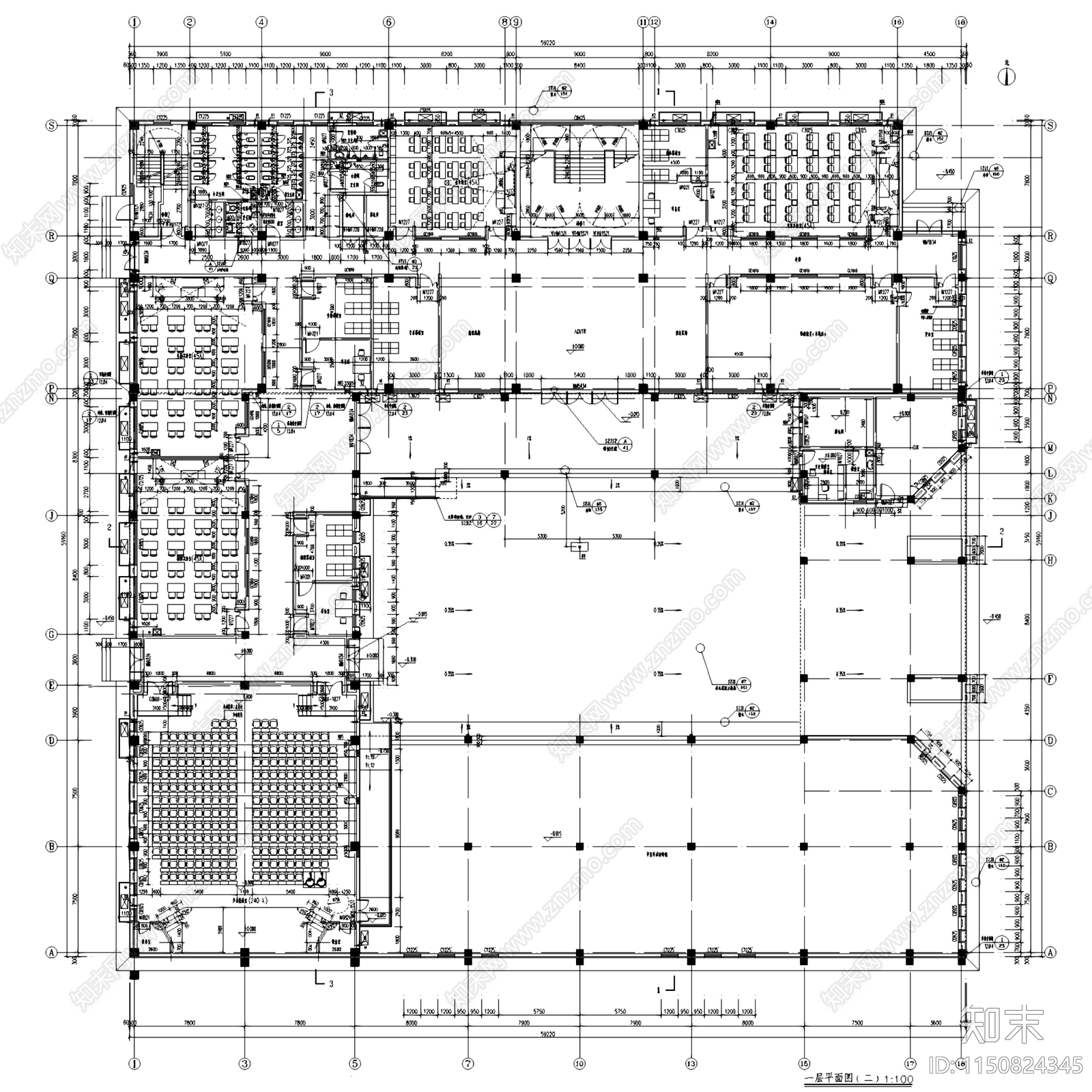 中小学校教学综合楼建筑cad施工图下载【ID:1150824345】