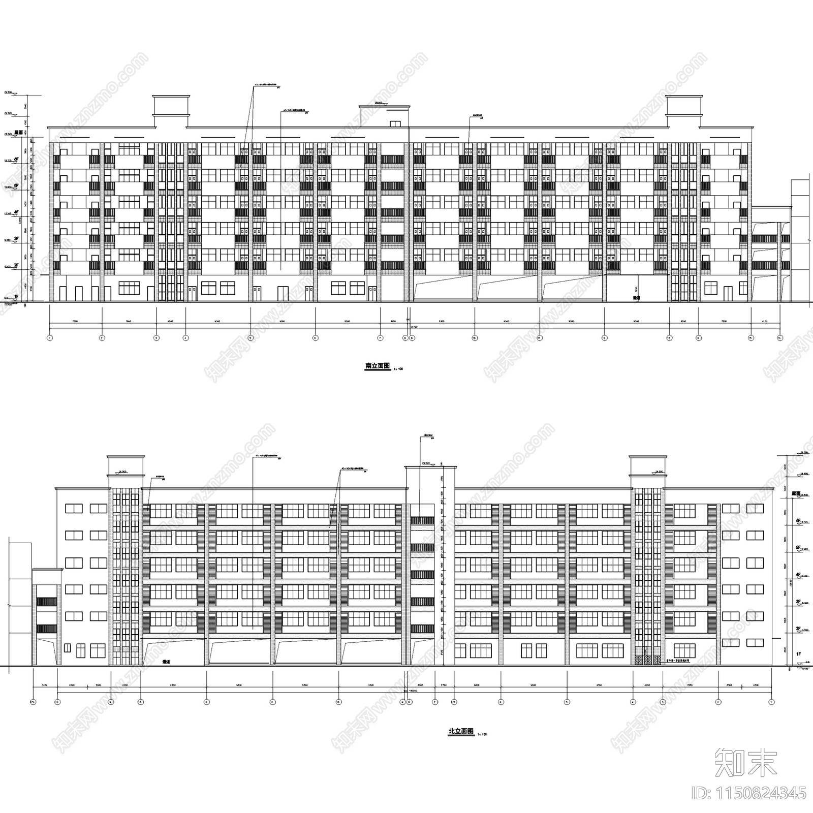 中小学校教学综合楼建筑cad施工图下载【ID:1150824345】