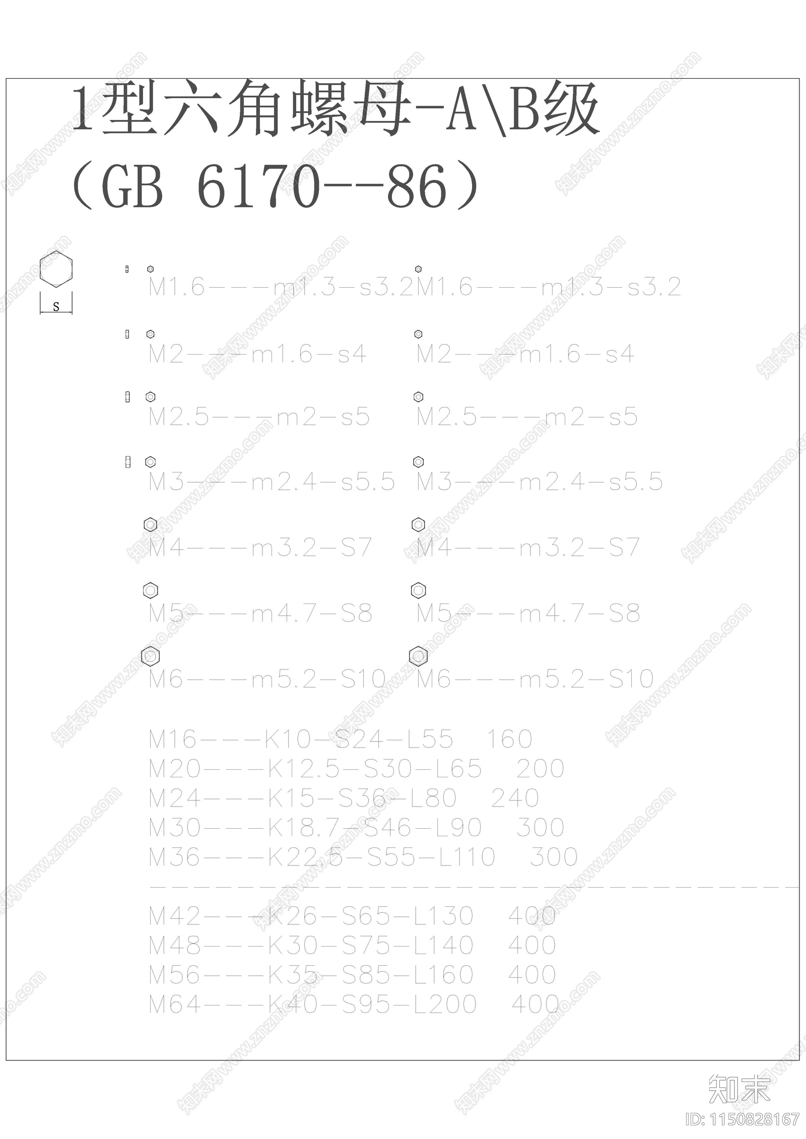 螺丝螺栓施工图下载【ID:1150828167】