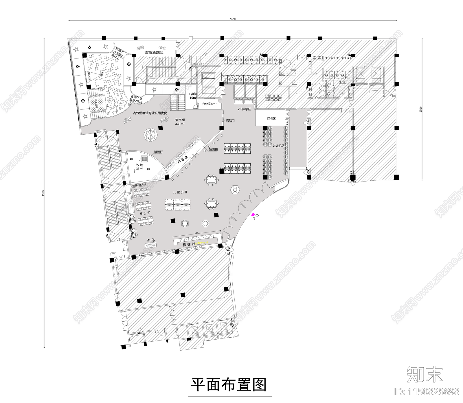 电玩城cad施工图下载【ID:1150828698】