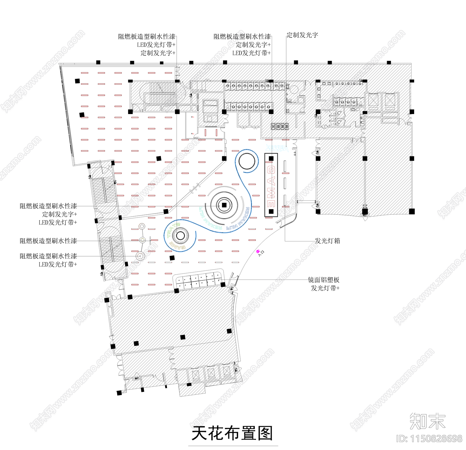 电玩城cad施工图下载【ID:1150828698】