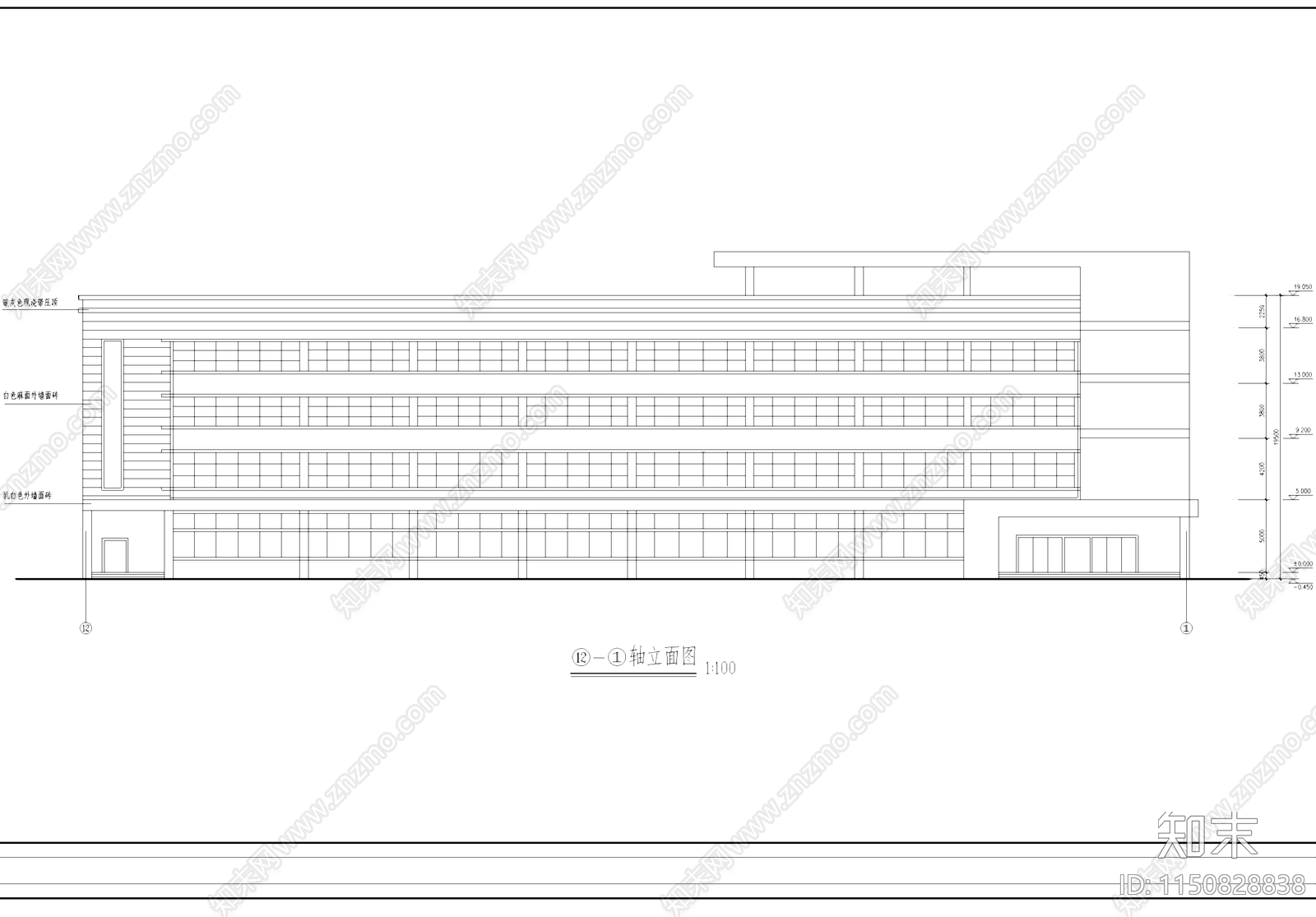丁类车间厂房办公楼工业建筑cad施工图下载【ID:1150828838】
