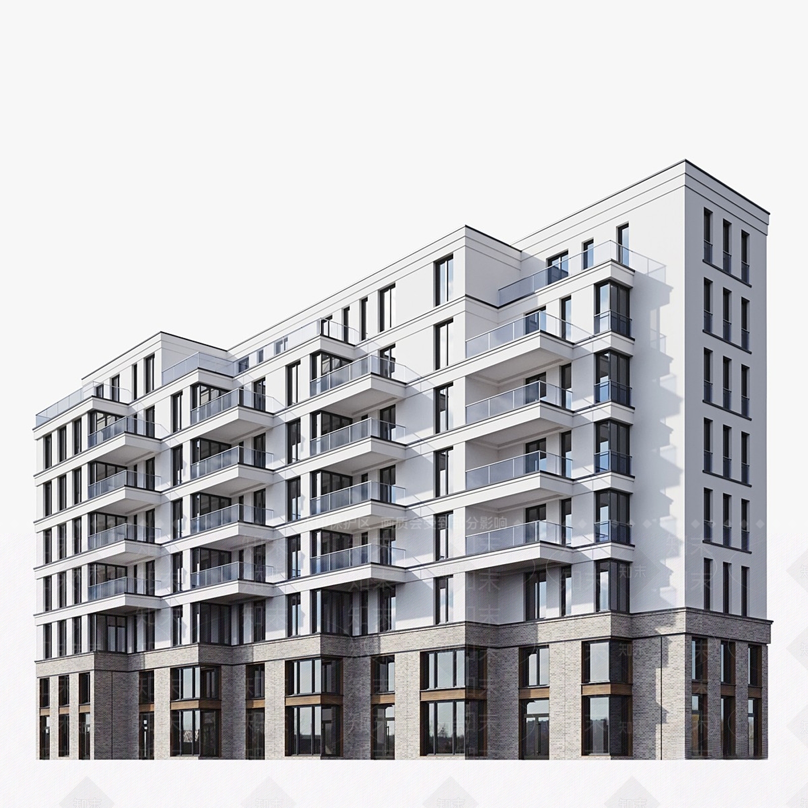 现代多层住宅3D模型下载【ID:1150828957】