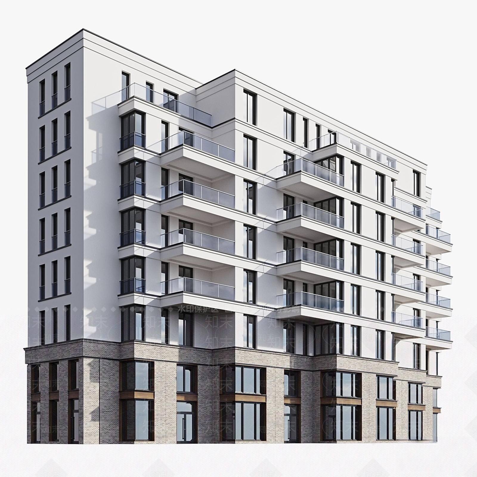 现代多层住宅3D模型下载【ID:1150828957】