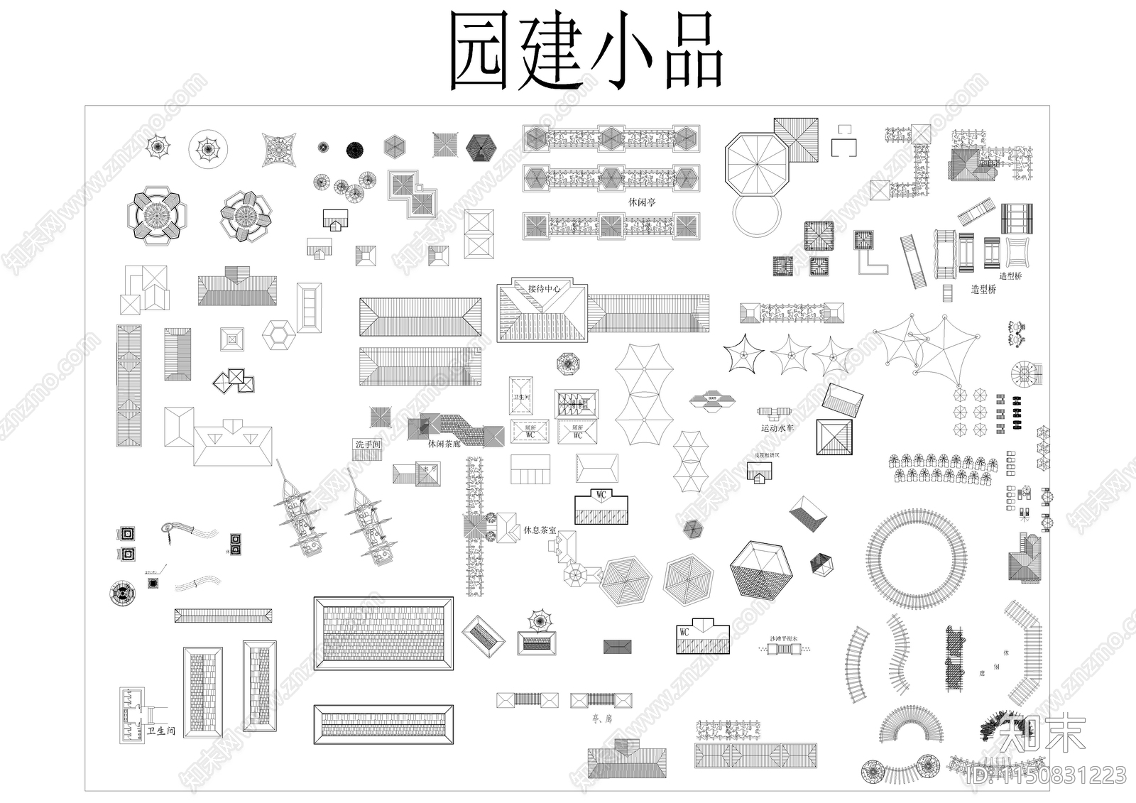 园林景观庭院小品施工图下载【ID:1150831223】