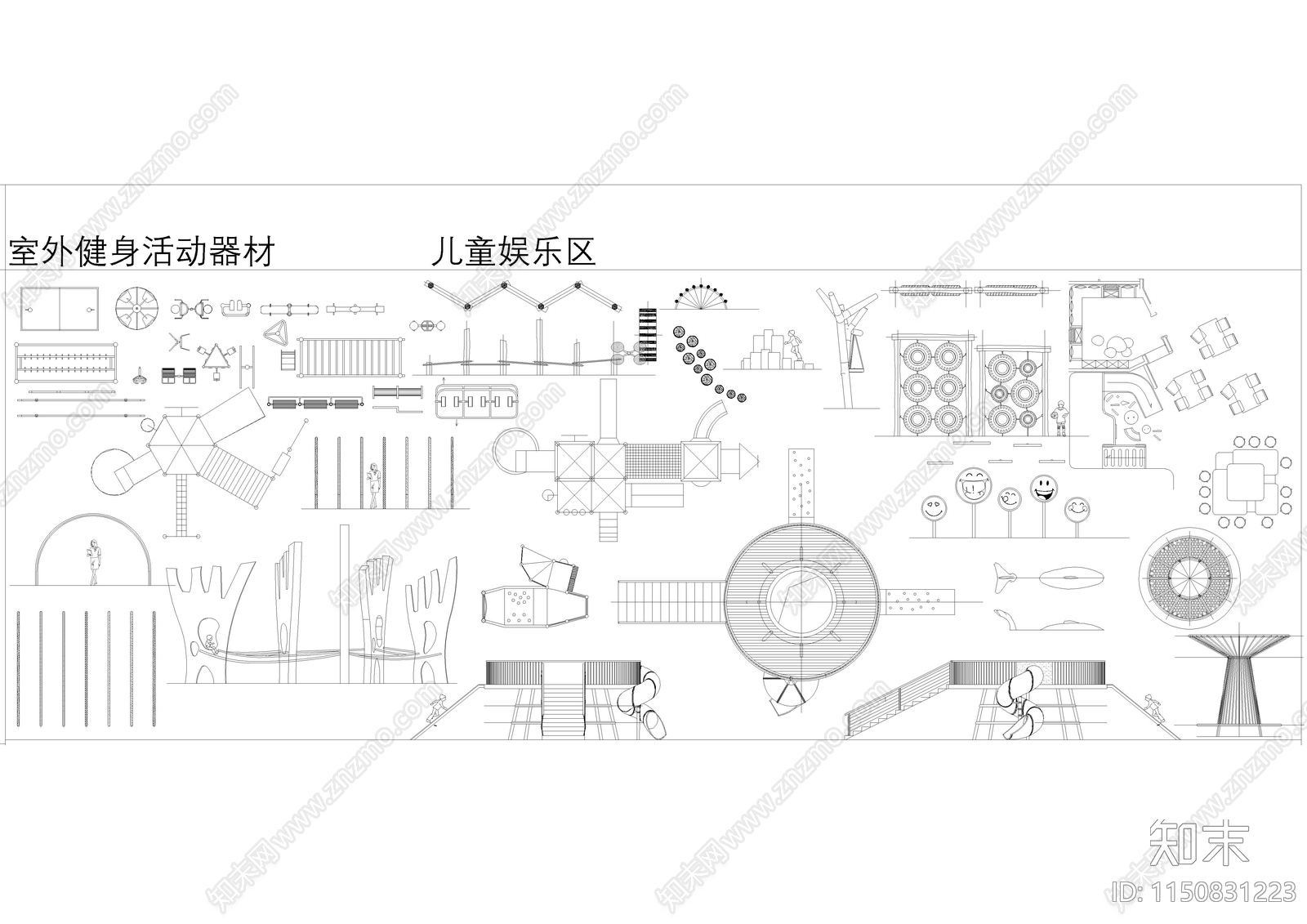 园林景观庭院小品cad施工图下载【ID:1150831223】
