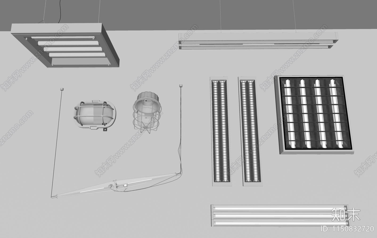 工业风灯管SU模型下载【ID:1150832720】