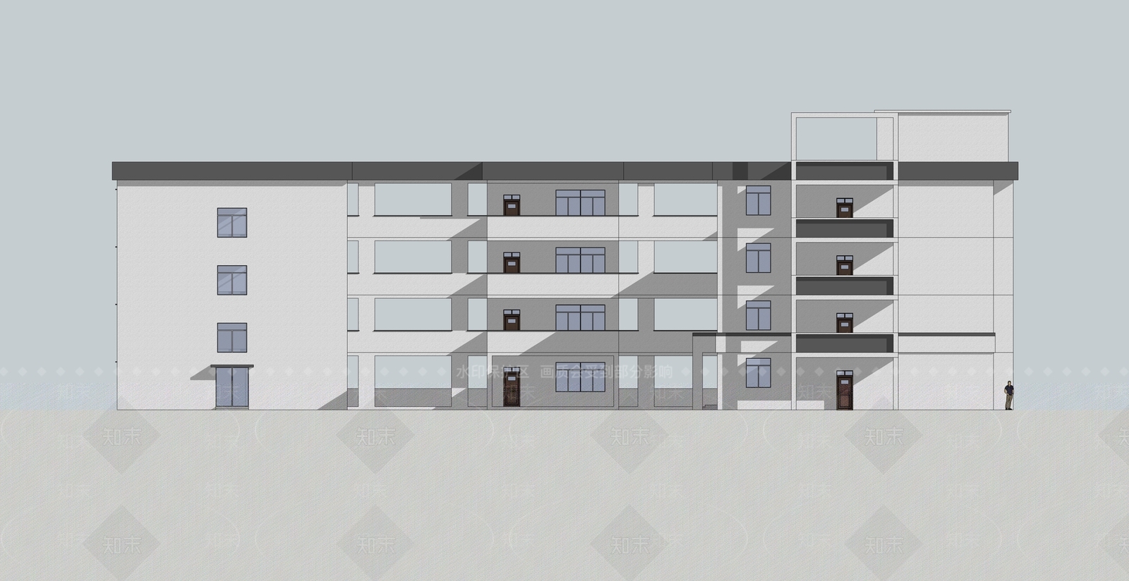 现代学校教学楼SU模型下载【ID:1150833001】