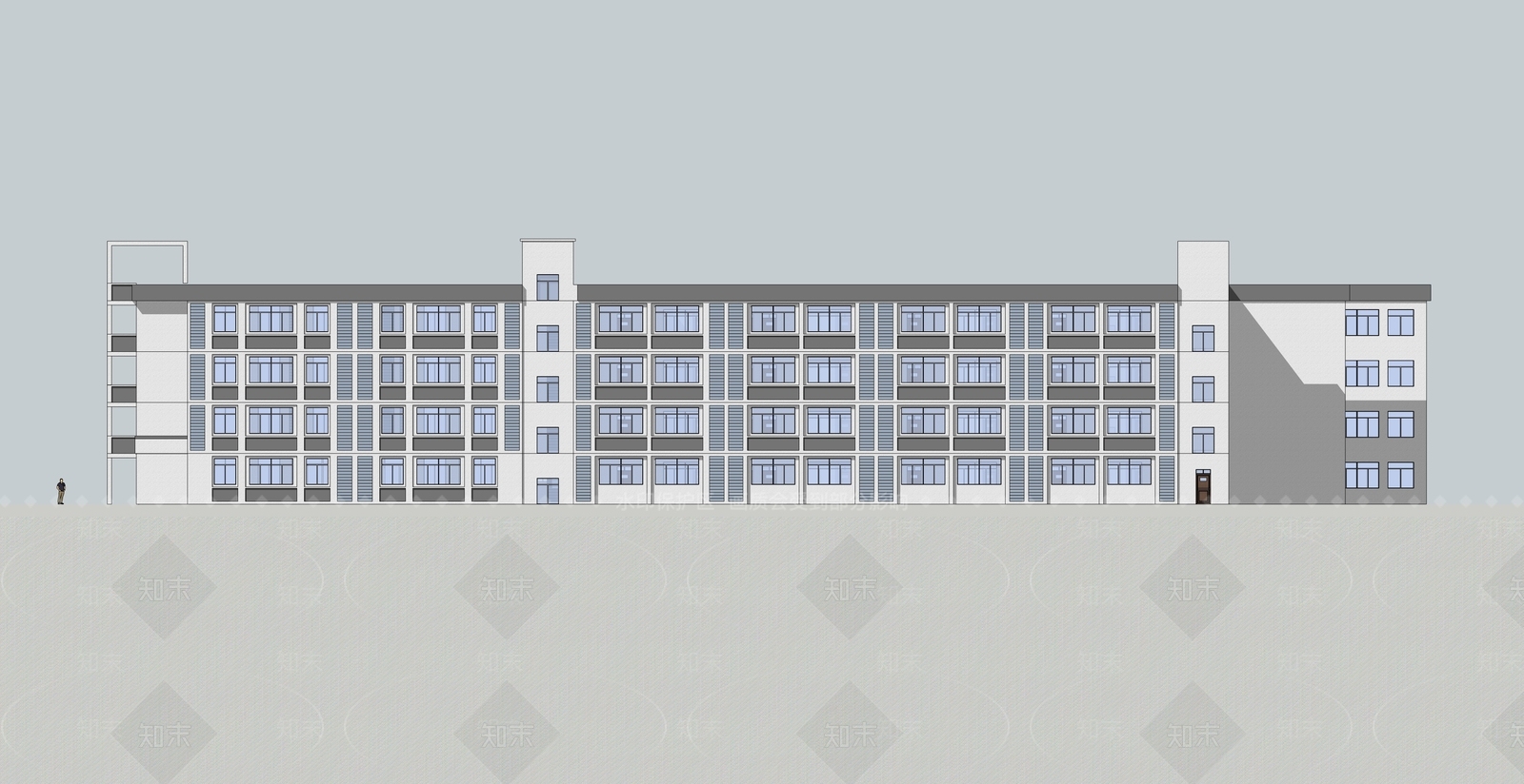 现代学校教学楼SU模型下载【ID:1150833001】