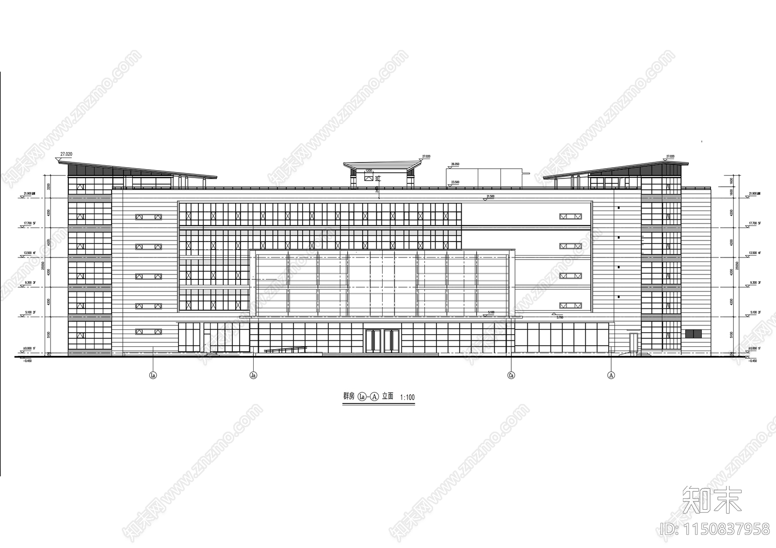 档案馆建筑cad施工图下载【ID:1150837958】