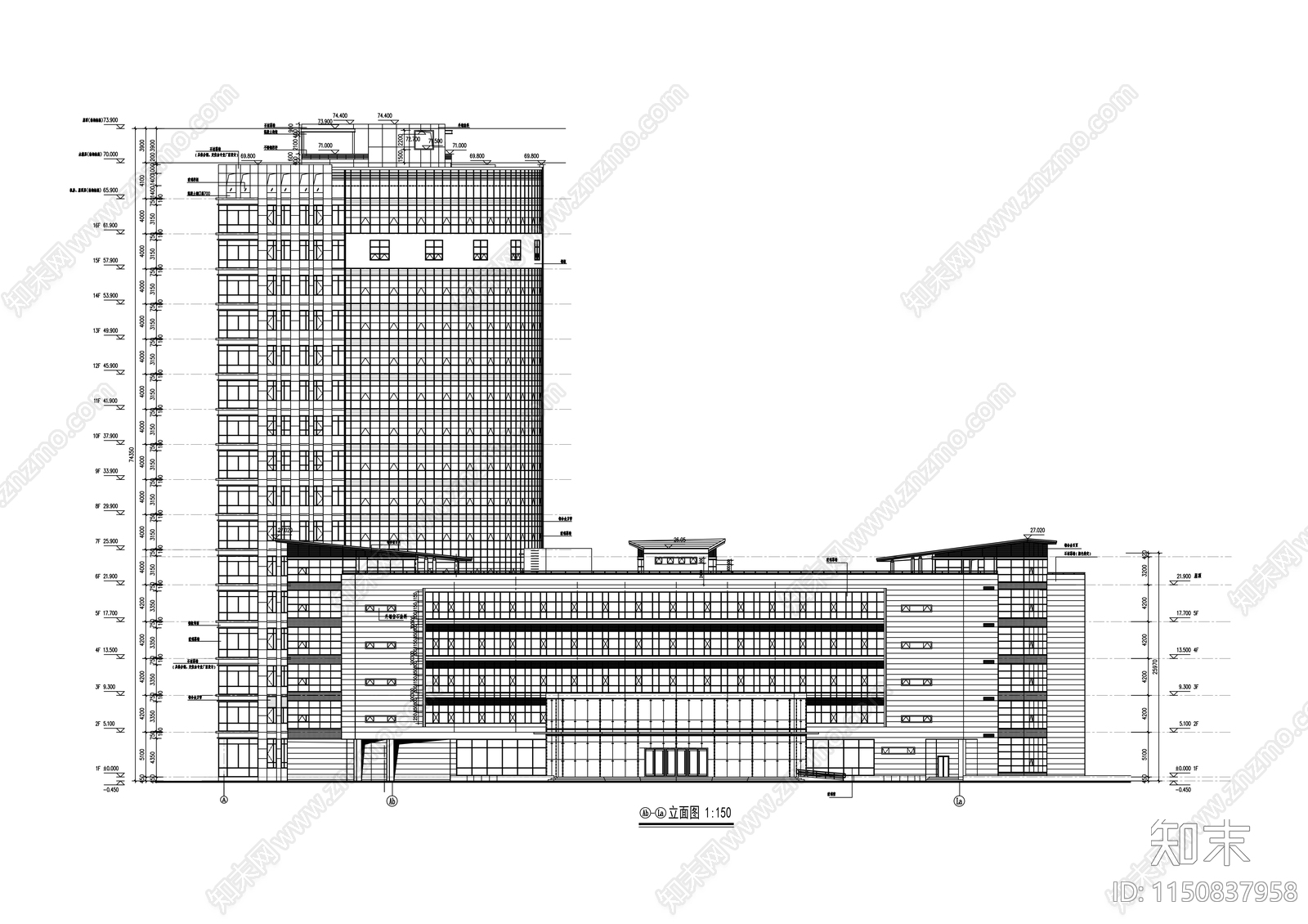 档案馆建筑cad施工图下载【ID:1150837958】