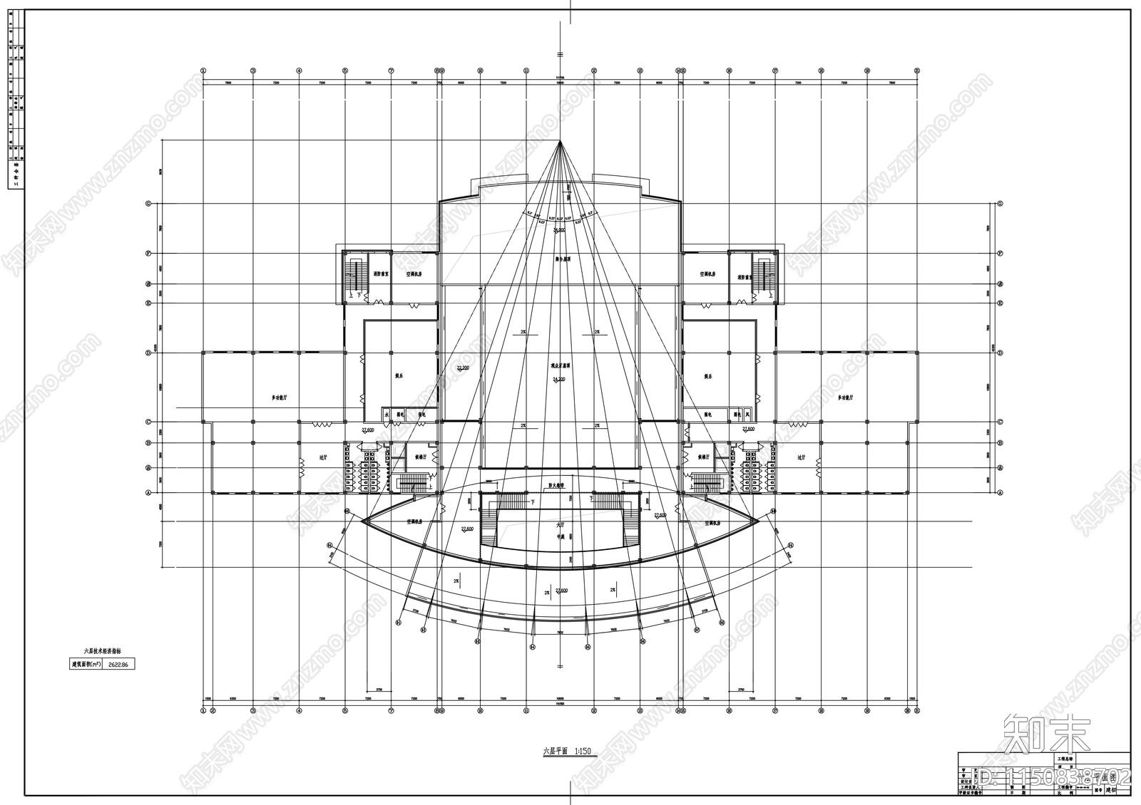 某会展中心建筑方案cad施工图下载【ID:1150838702】