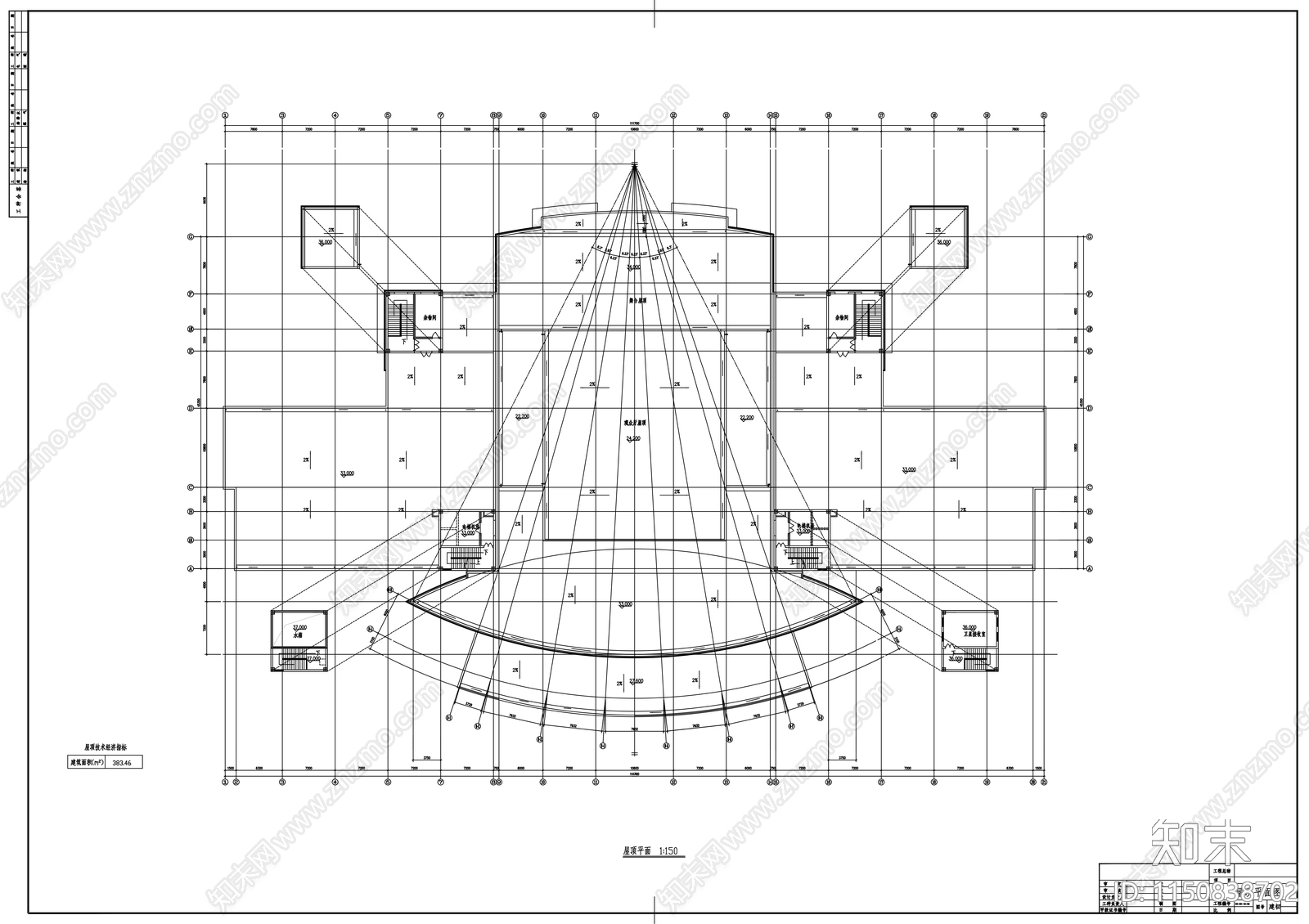 某会展中心建筑方案cad施工图下载【ID:1150838702】