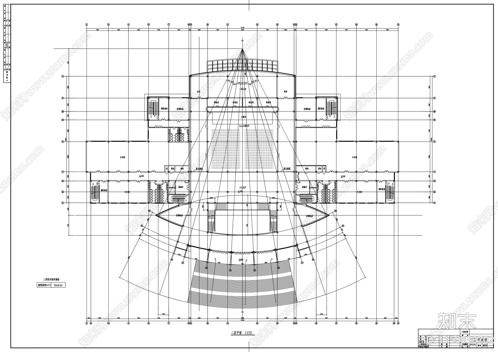 某会展中心建筑方案cad施工图下载【ID:1150838702】