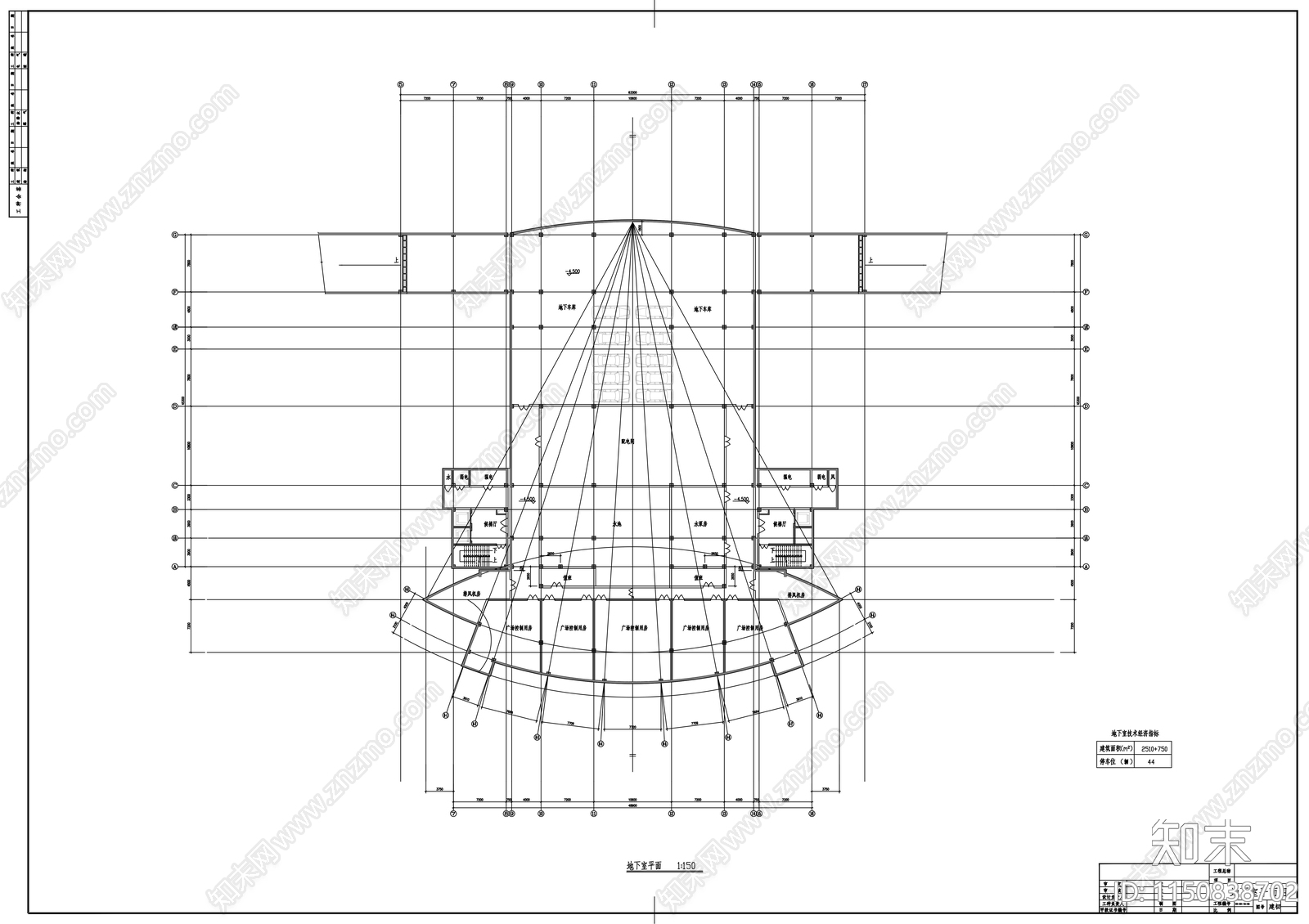 某会展中心建筑方案cad施工图下载【ID:1150838702】