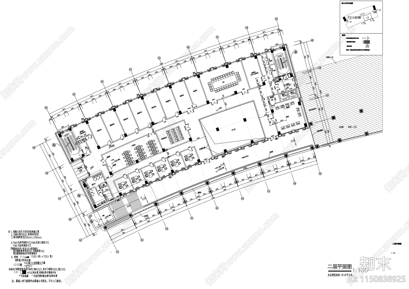 八层档案馆建筑cad施工图下载【ID:1150838925】