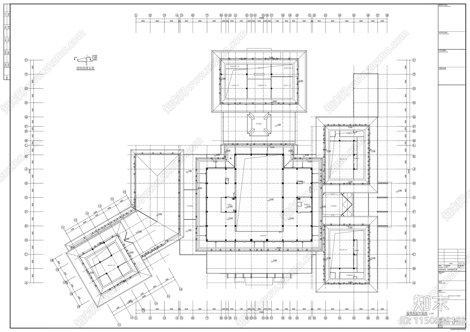 现代风格高层国际会议中心设计建筑cad施工图下载【ID:1150839155】