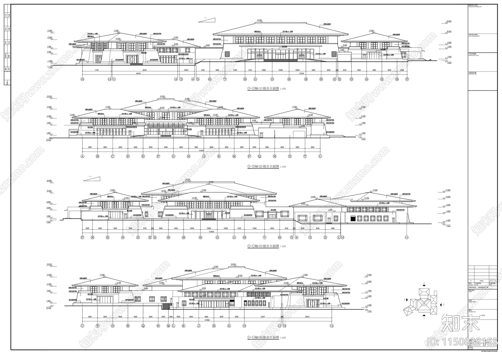 现代风格高层国际会议中心设计建筑cad施工图下载【ID:1150839155】