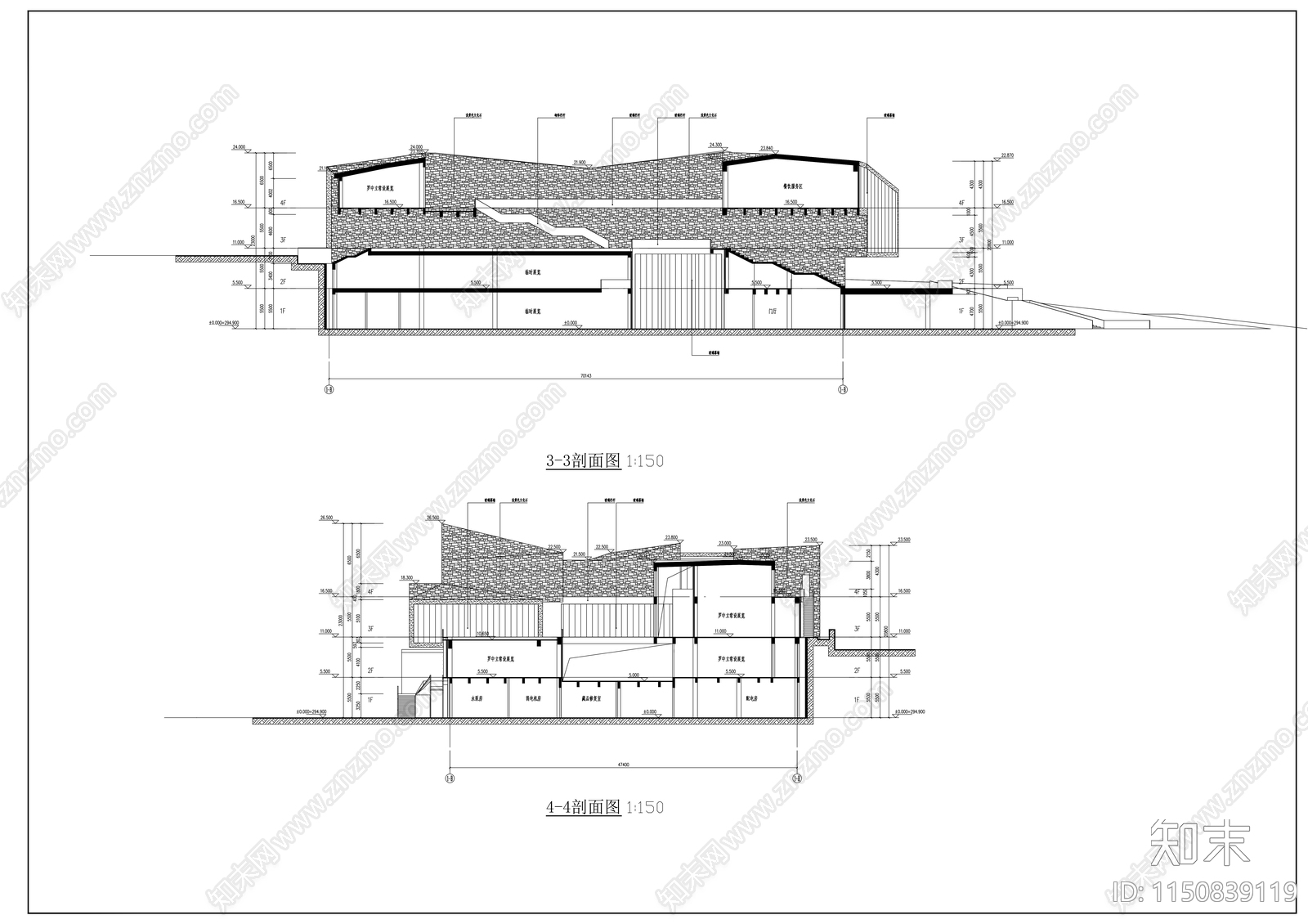 著名美术学院美术馆建筑施工图下载【ID:1150839119】