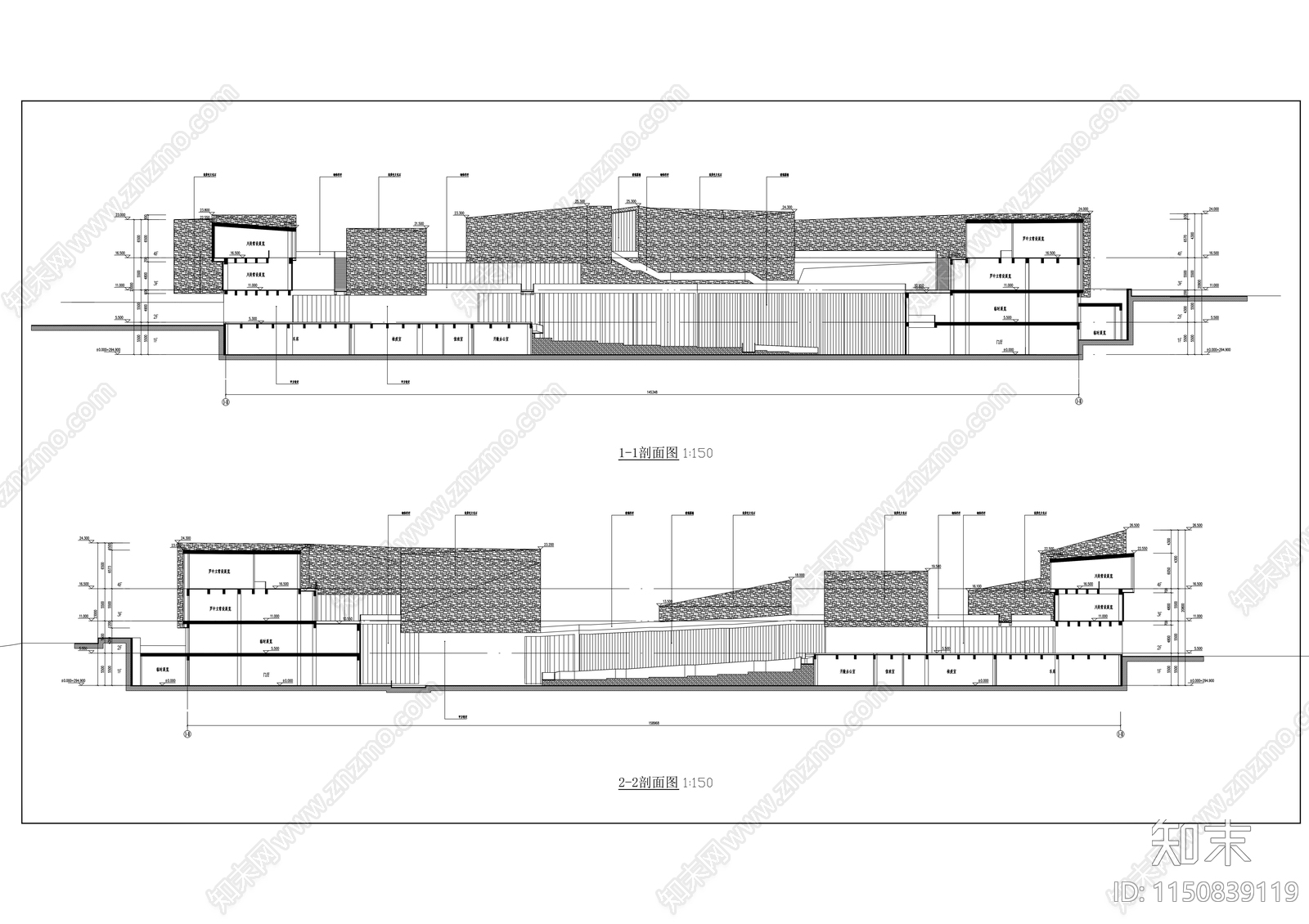 著名美术学院美术馆建筑施工图下载【ID:1150839119】